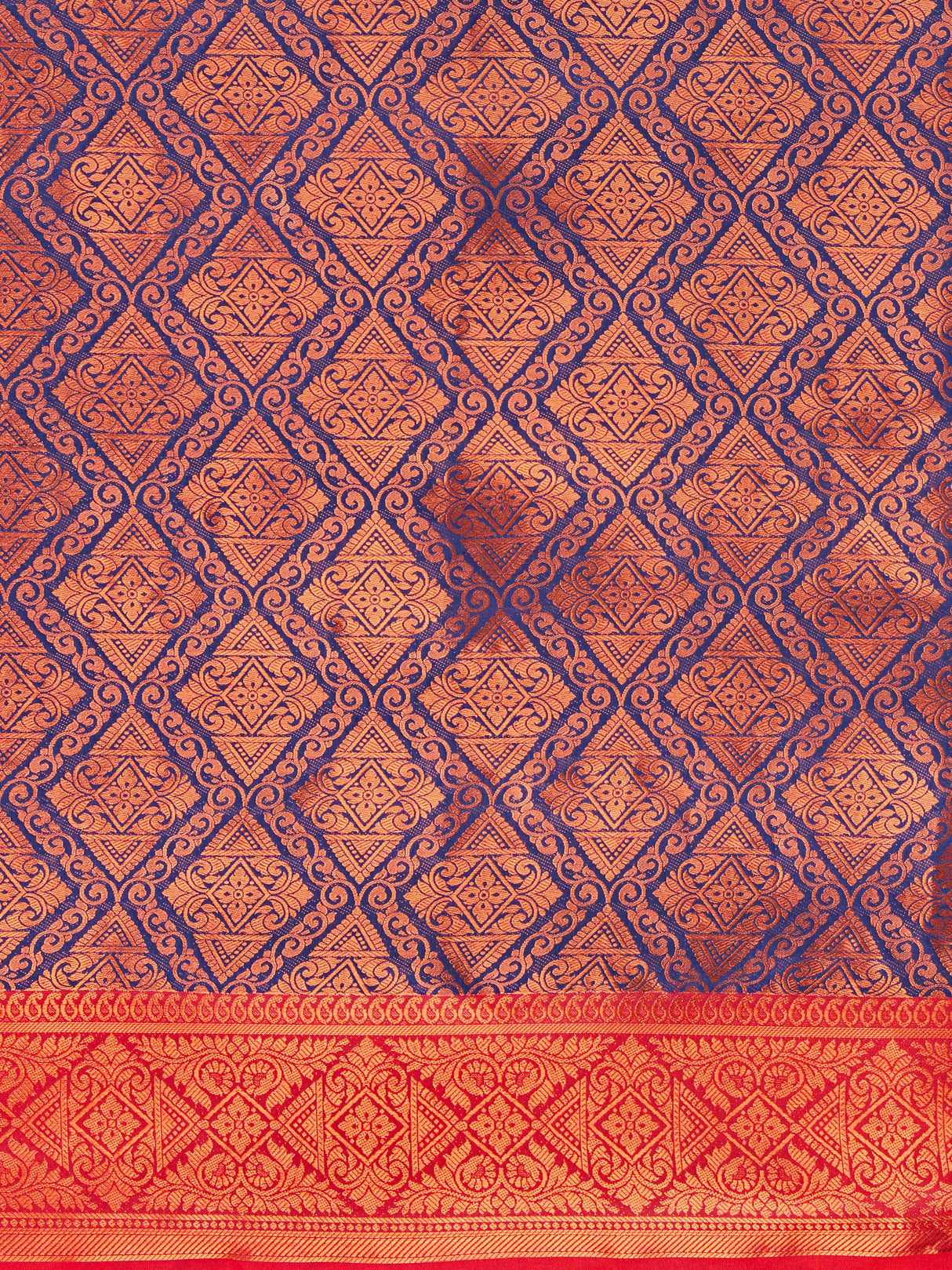 Mimosa Women's Woven Design Kanjivaram Art Silk Saree With Blouse Piece : SA00001289NVFREE