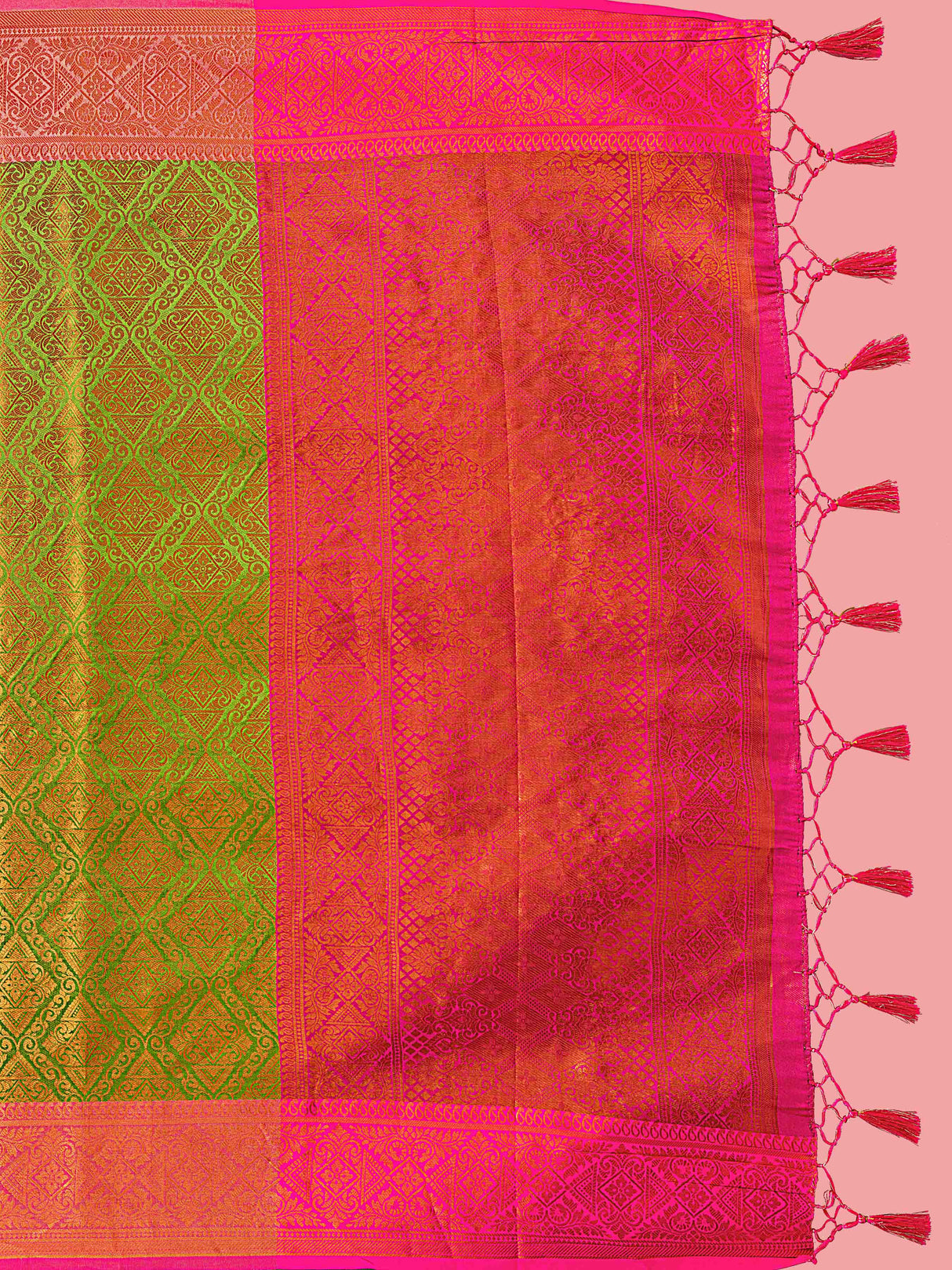 Mimosa Women's Woven Design Kanjivaram Art Silk Saree With Blouse Piece : SA00001289PSFREE