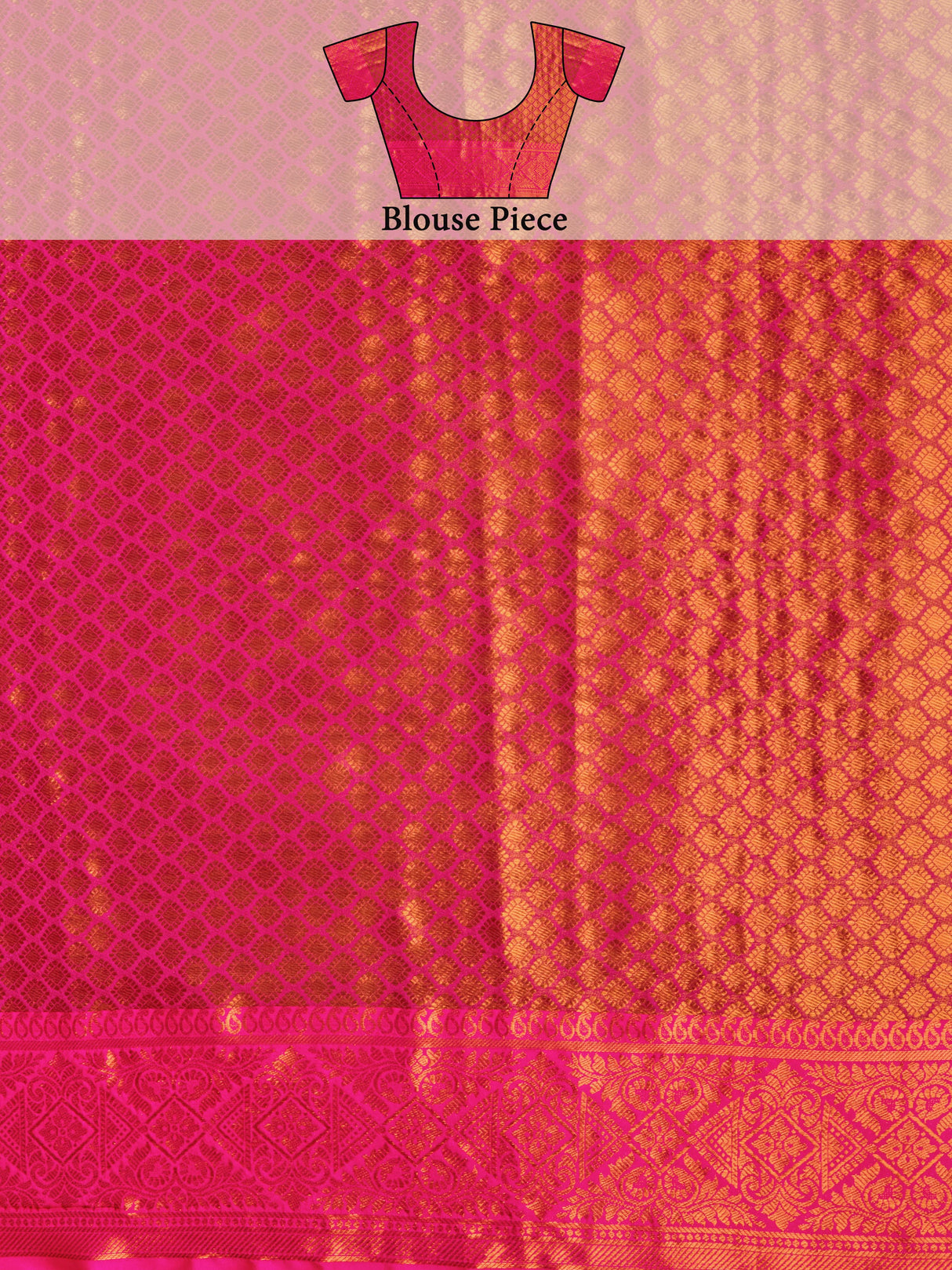 Mimosa Women's Woven Design Kanjivaram Art Silk Saree With Blouse Piece : SA00001289PSFREE