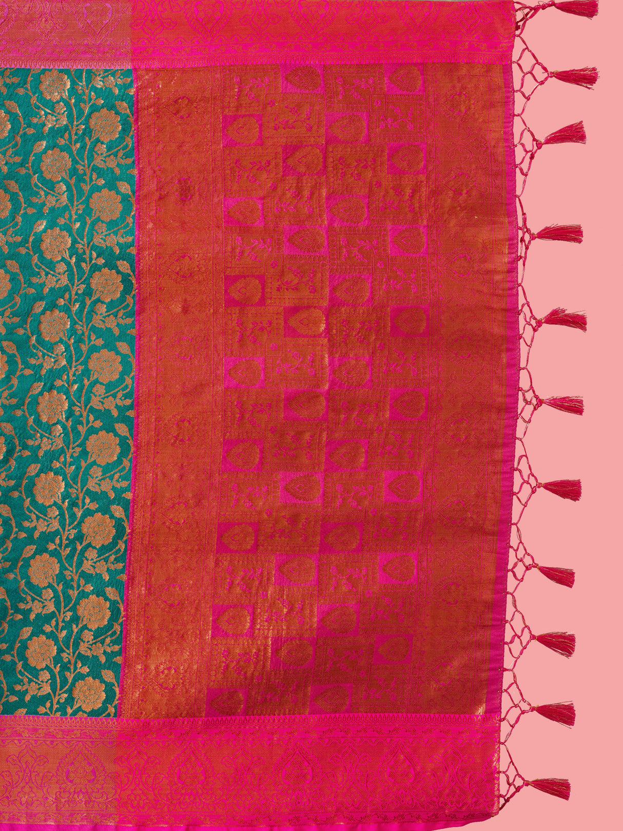 Mimosa Women's Woven Design Kanjivaram Art Silk Saree With Blouse Piece : SA00001291RMFREE