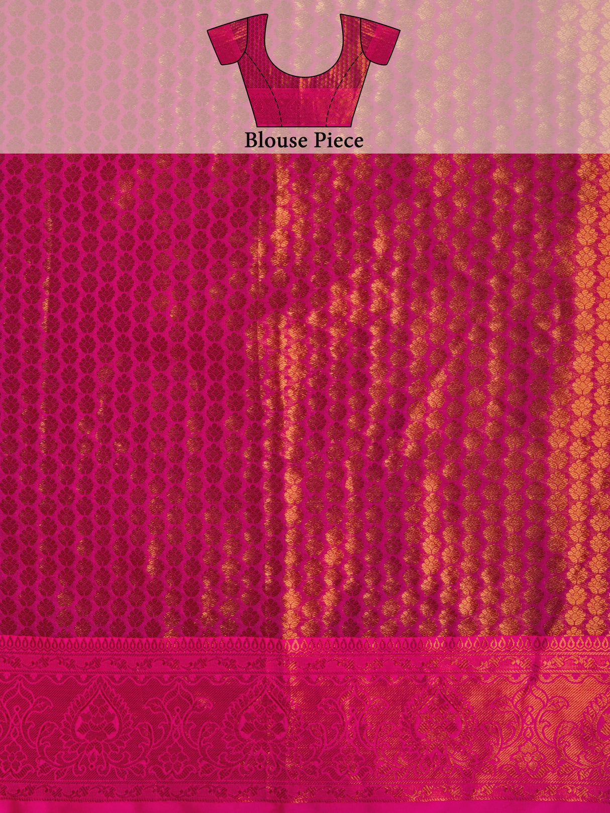 Mimosa Women's Woven Design Kanjivaram Art Silk Saree With Blouse Piece : SA00001291RMFREE