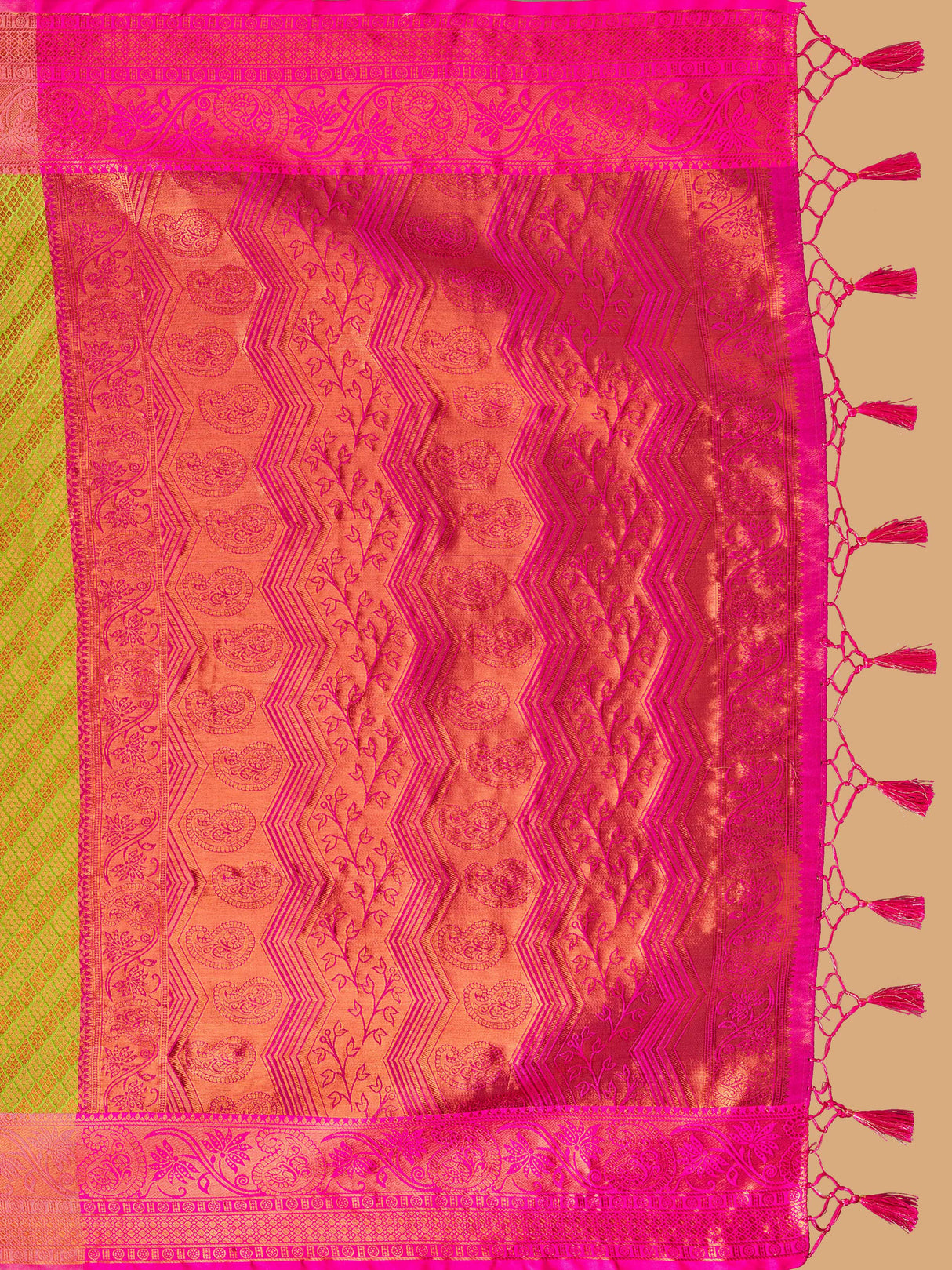 Mimosa Women's Woven Design Kanjivaram Art Silk Saree With Blouse Piece : SA00001293PSFREE