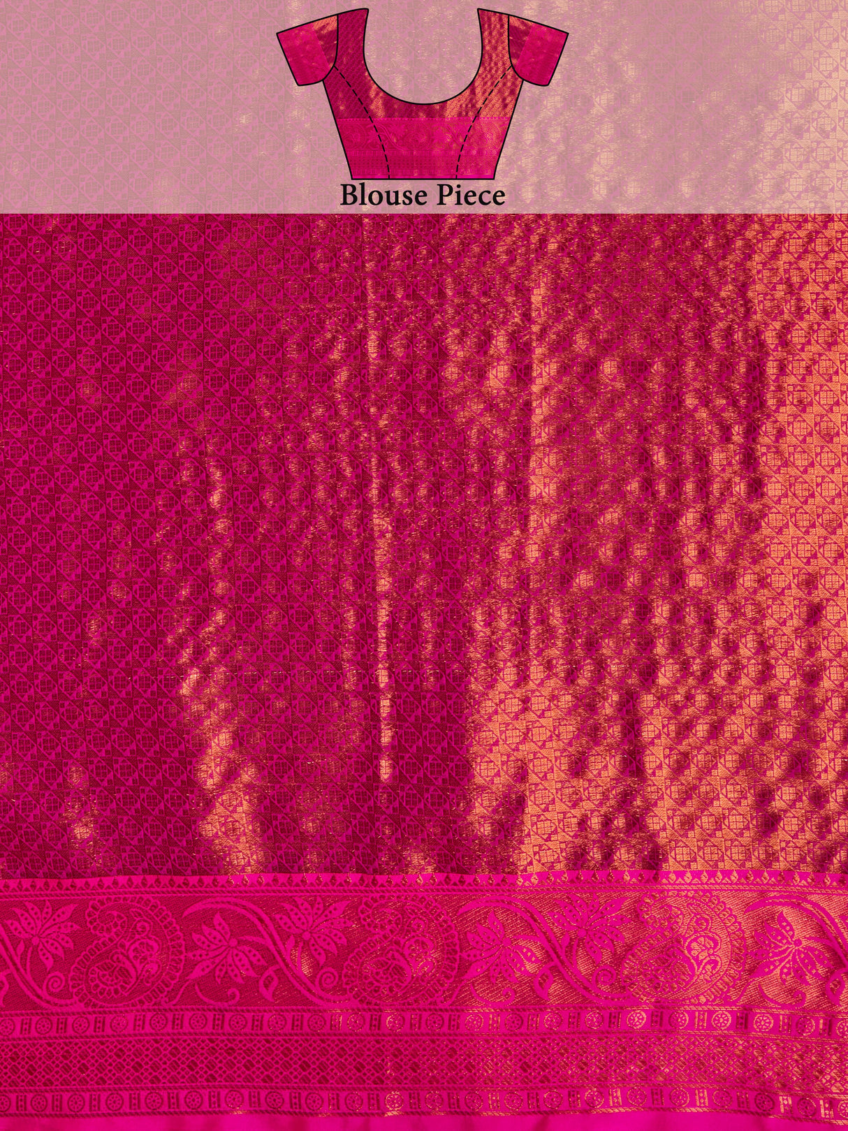 Mimosa Women's Woven Design Kanjivaram Art Silk Saree With Blouse Piece : SA00001293PSFREE