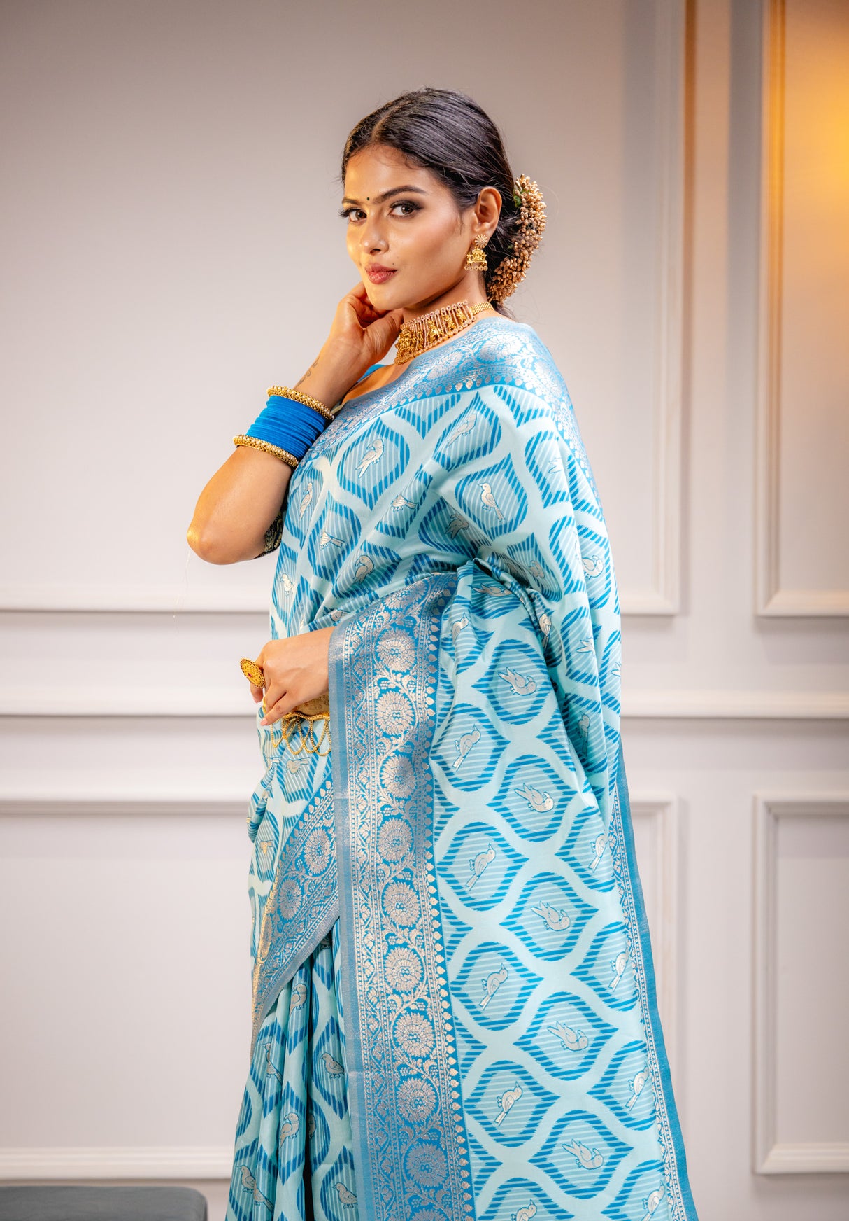 Mimosa Women's Woven Design Banarasi Style Art Silk Saree With Blouse Piece : SA00001588SFFREE