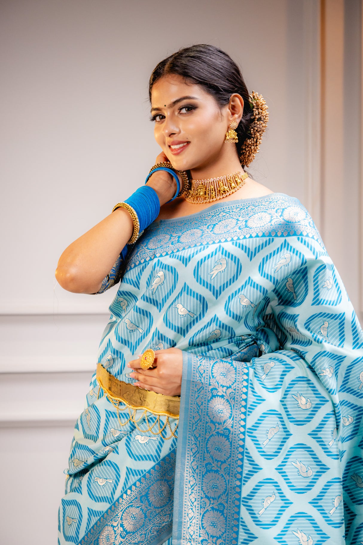 Mimosa Women's Woven Design Banarasi Style Art Silk Saree With Blouse Piece : SA00001588SFFREE