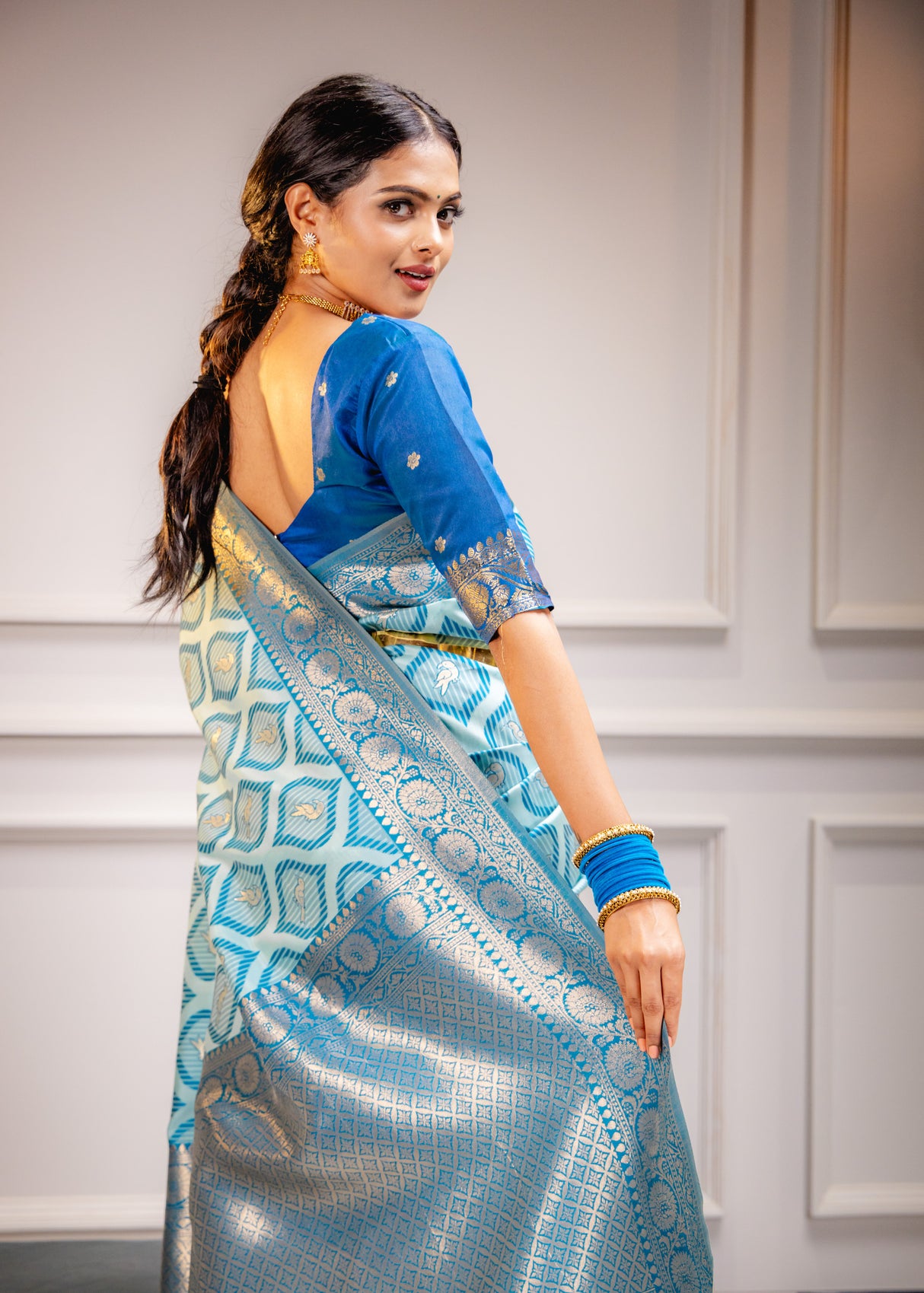 Mimosa Women's Woven Design Banarasi Style Art Silk Saree With Blouse Piece : SA00001588SFFREE