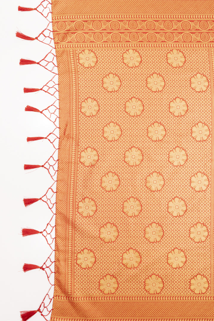 Mimosa Women's Woven Design Kanjivaram Style Art Silk Saree With Blouse Piece : SA00001621PCFREE