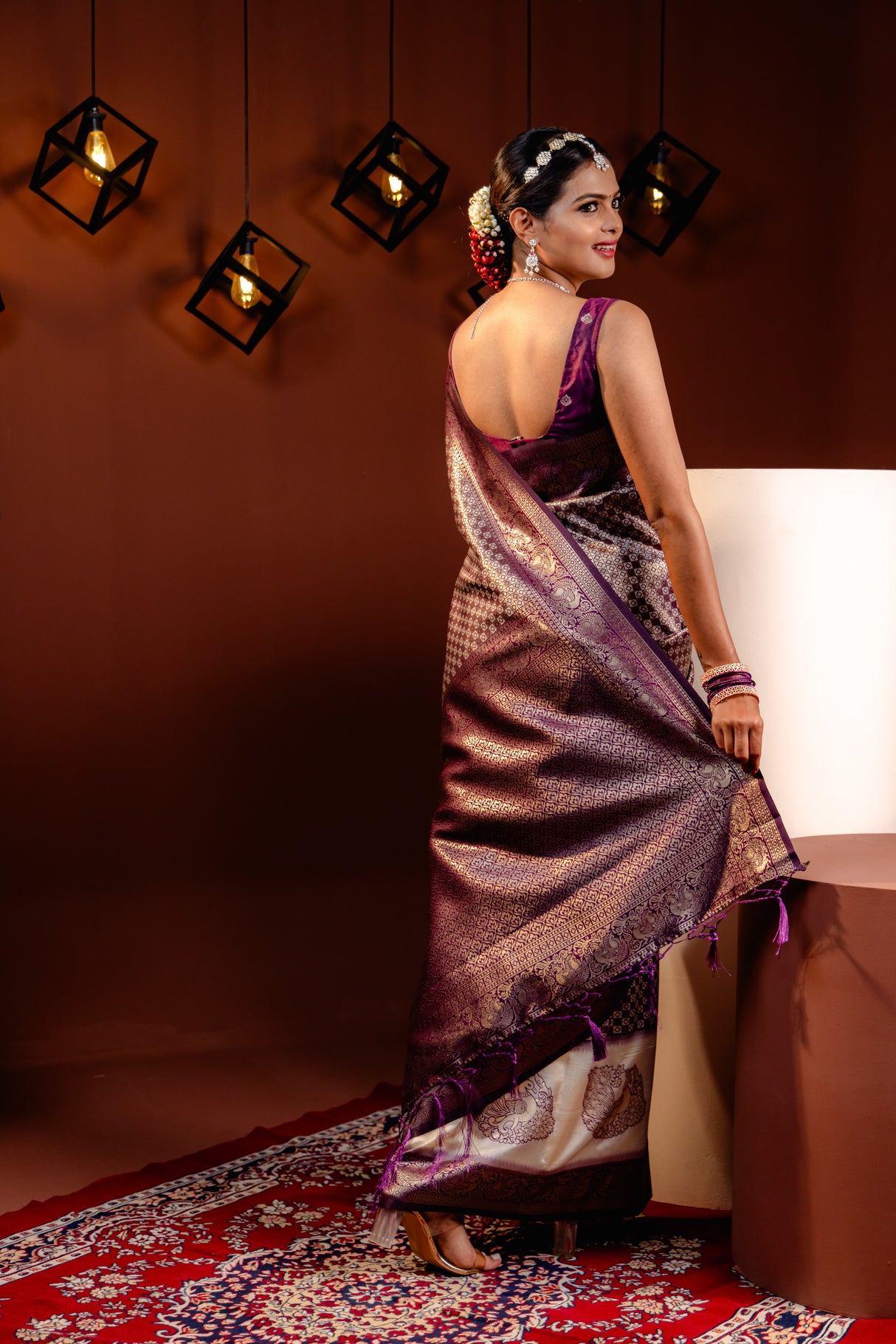 Mimosa Women's Woven Design Kanjivaram Style Art Silk Saree With Blouse Piece : SA00001623MJFREE