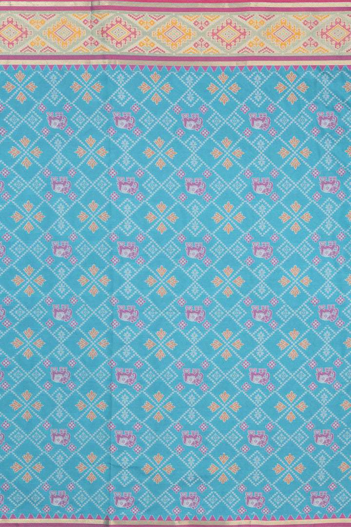 Mimosa Women's Woven Design Patola Style Art Silk Saree With Blouse Piece : SA00001630SFFREE