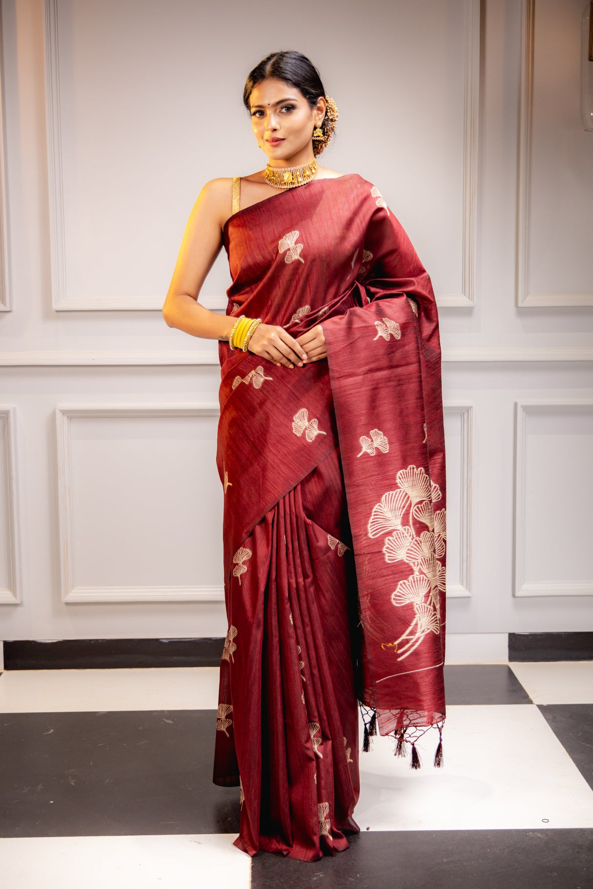 Mimosa Women's Woven Design Bishnupuri Style Art Silk Saree With Blouse Piece : SA00001662MRFREE