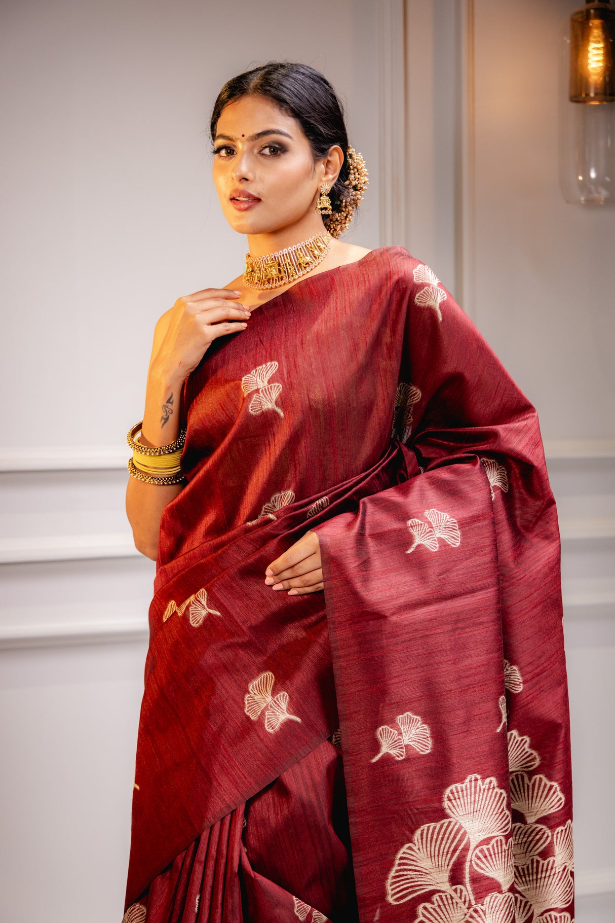 Mimosa Women's Woven Design Bishnupuri Style Art Silk Saree With Blouse Piece : SA00001662MRFREE