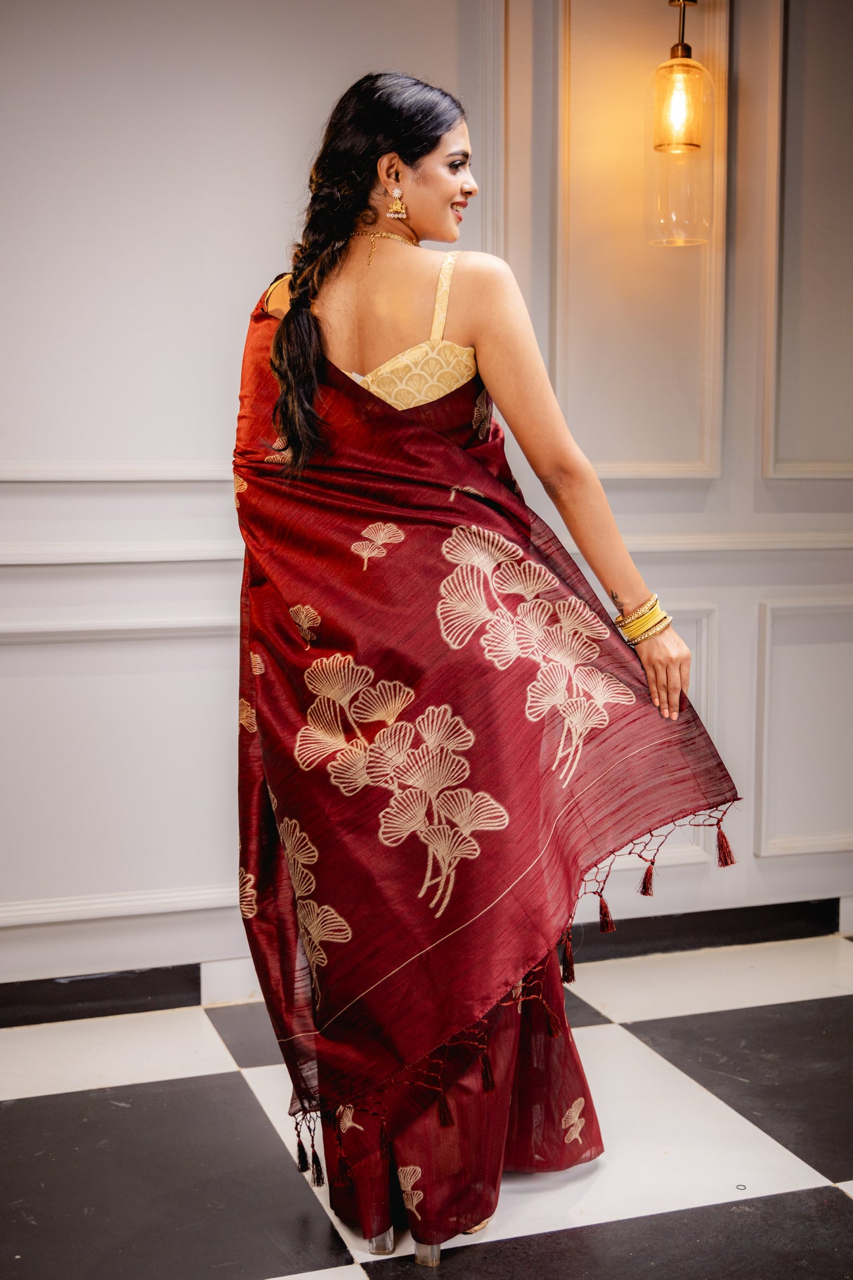 Mimosa Women's Woven Design Bishnupuri Style Art Silk Saree With Blouse Piece : SA00001662MRFREE