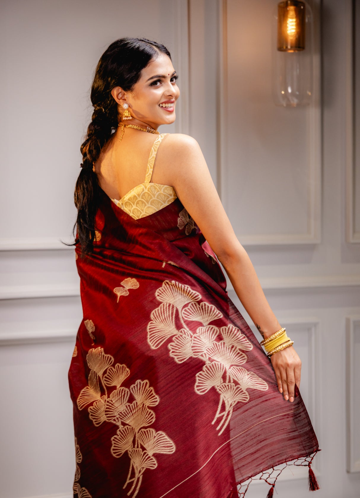 Mimosa Women's Woven Design Bishnupuri Style Art Silk Saree With Blouse Piece : SA00001662MRFREE