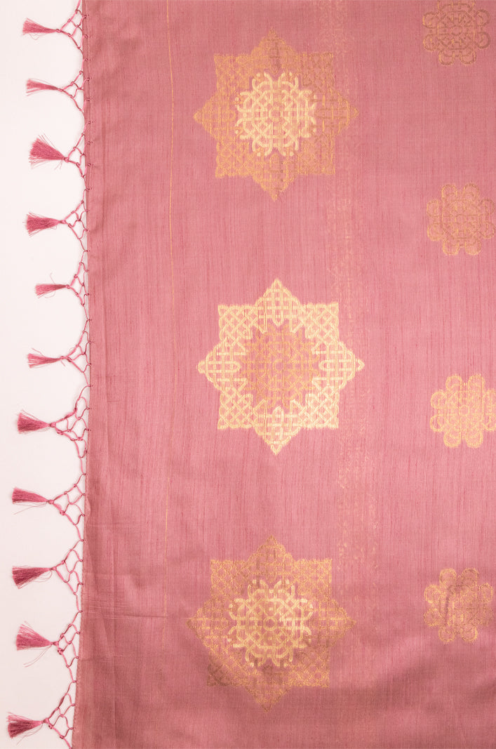 Mimosa Women's Woven Design Bishnupuri Style Art Silk Saree With Blouse Piece : SA00001665PNKFREE