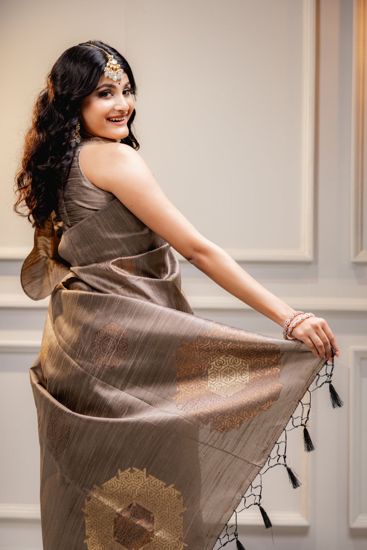 Mimosa Women's Woven Design Bishnupuri Style Art Silk Saree With Blouse Piece : SA00001666CKFREE