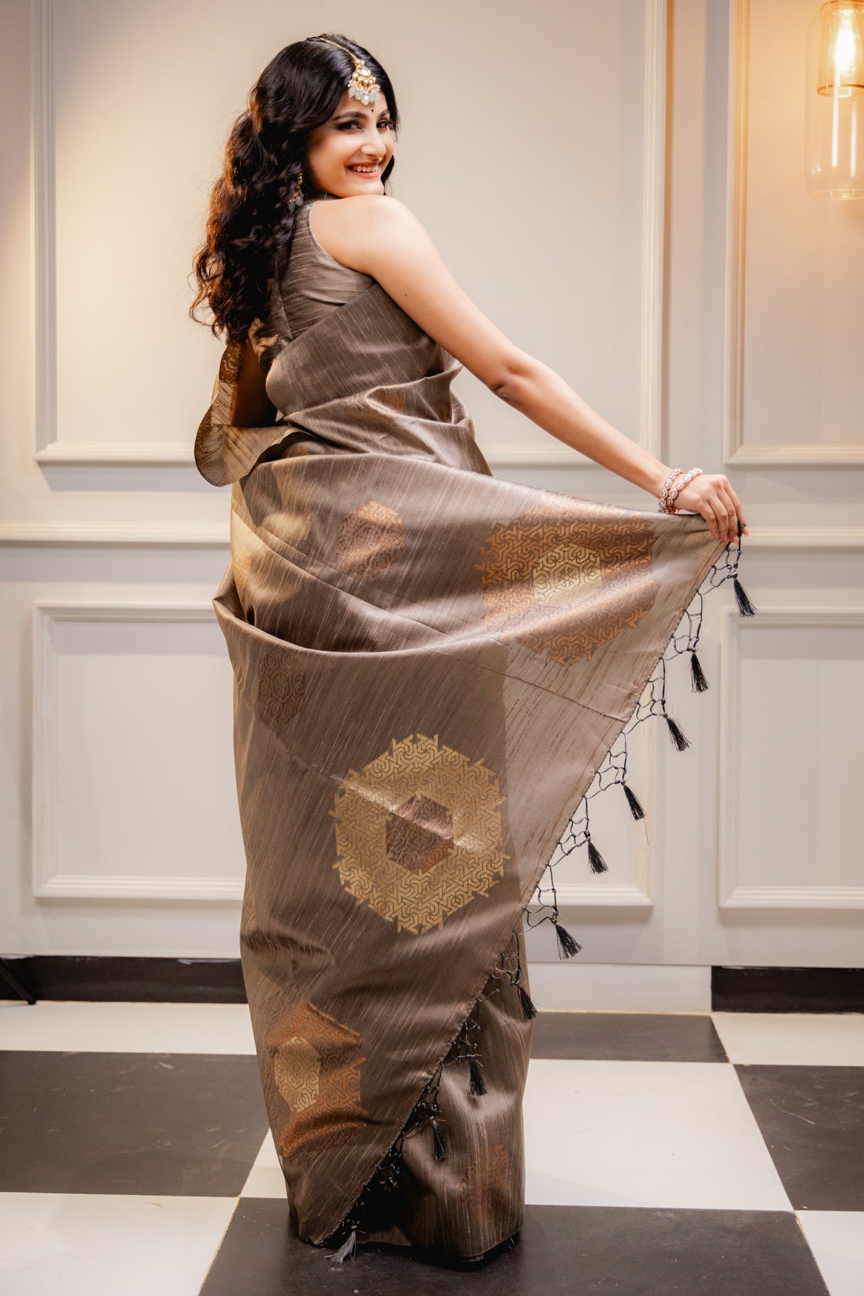 Mimosa Women's Woven Design Bishnupuri Style Art Silk Saree With Blouse Piece : SA00001666CKFREE