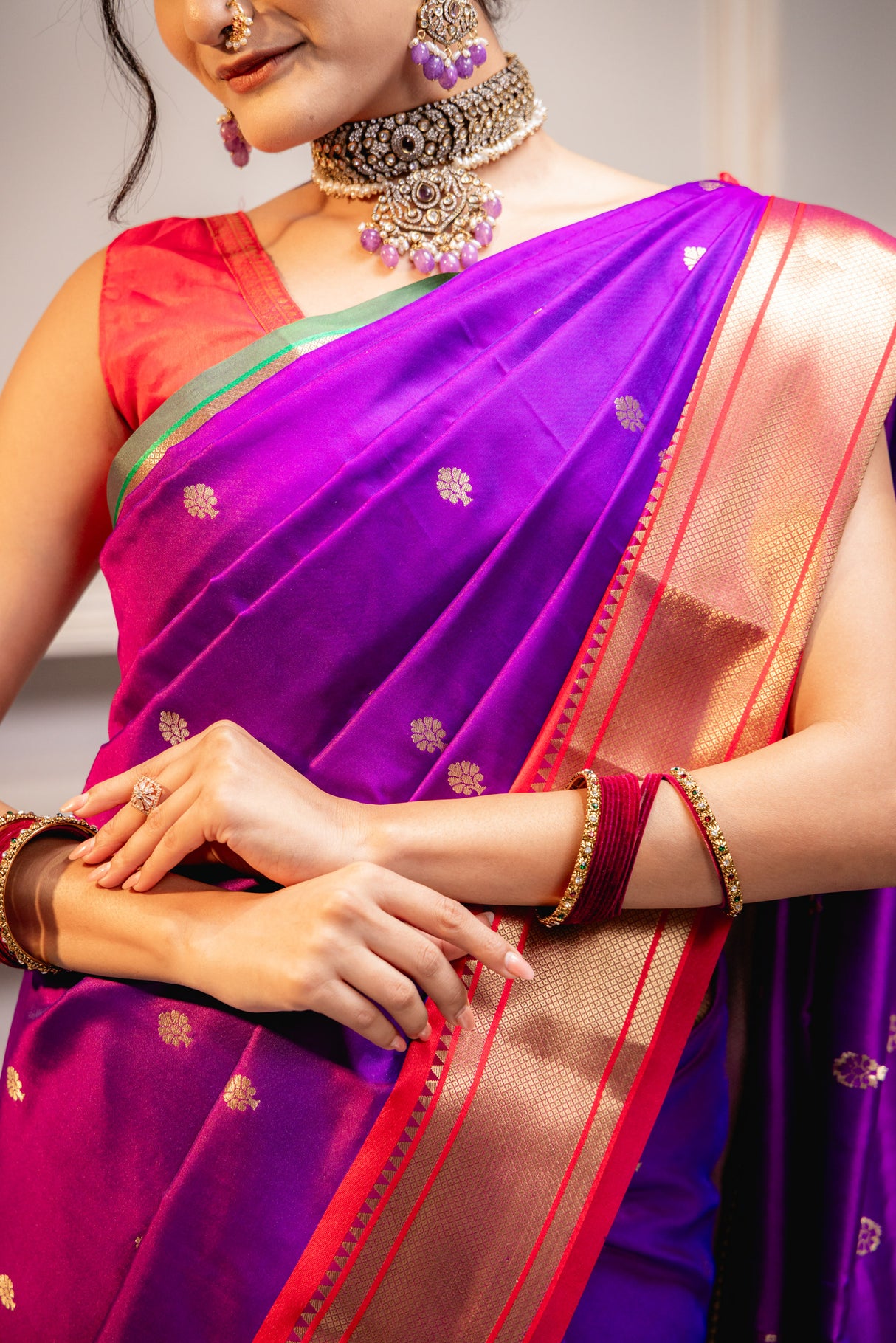 Mimosa Women's Woven Design Paithani Style Art Silk Saree With Blouse Piece : SA00001696VLFREE