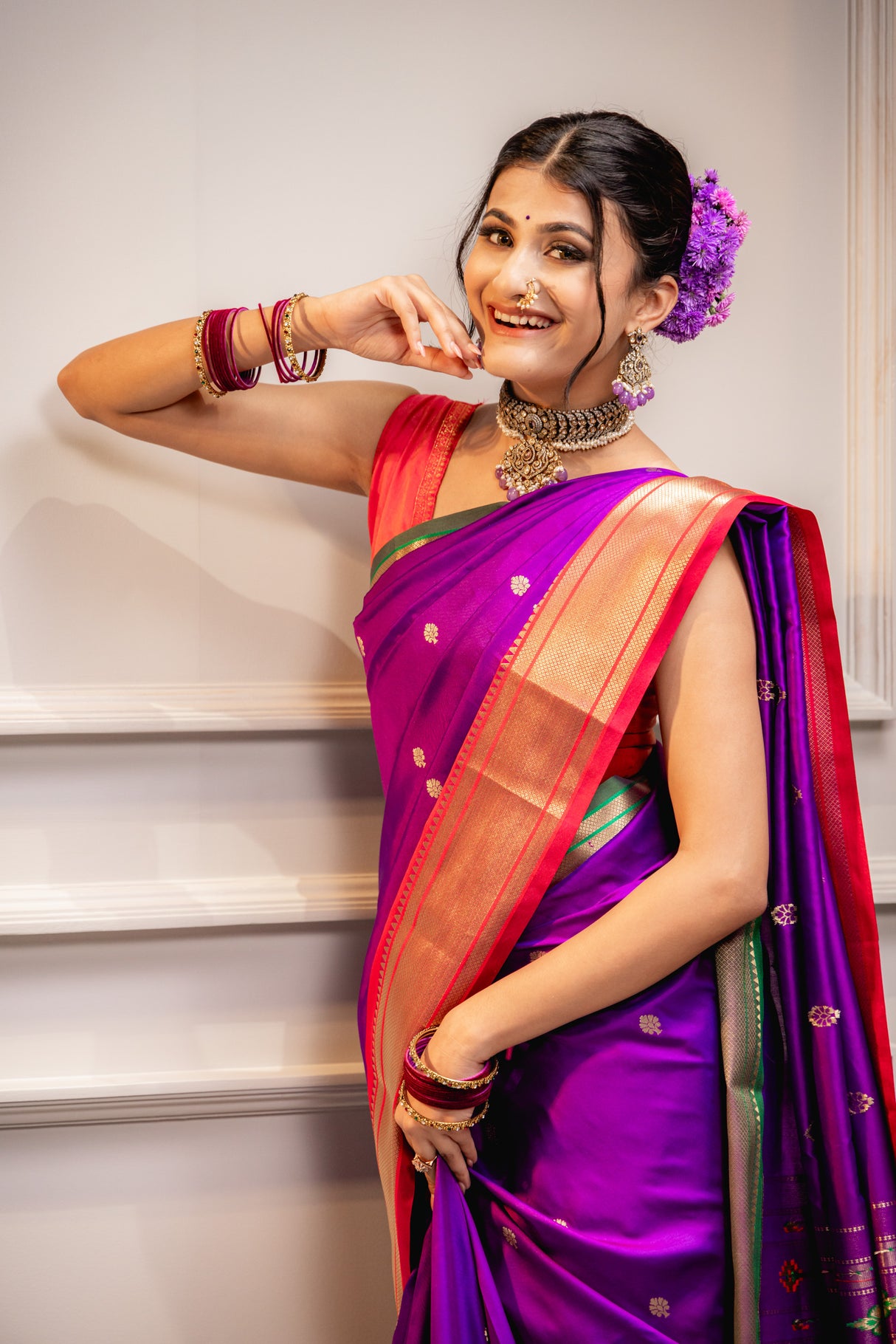 Mimosa Women's Woven Design Paithani Style Art Silk Saree With Blouse Piece : SA00001696VLFREE