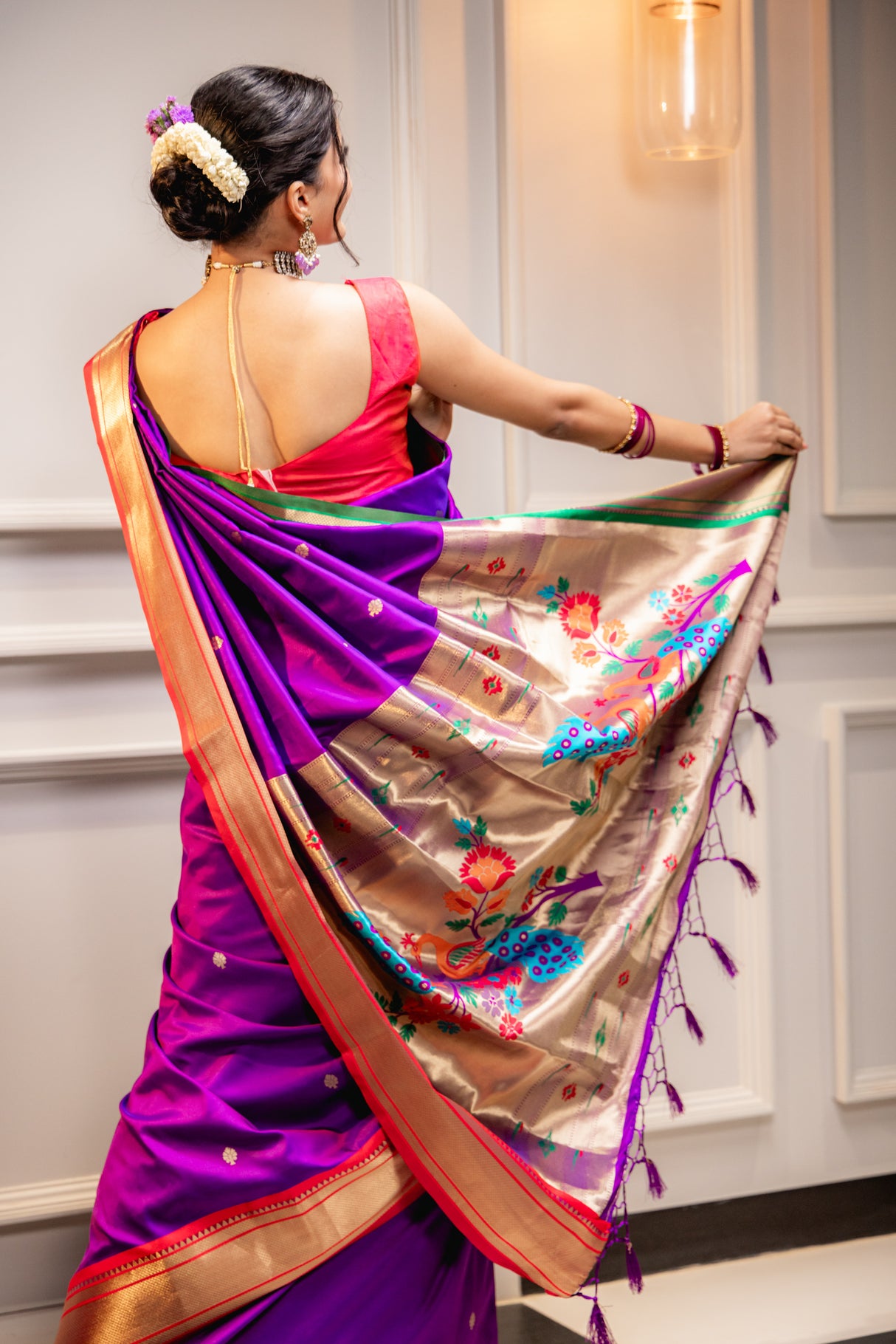 Mimosa Women's Woven Design Paithani Style Art Silk Saree With Blouse Piece : SA00001696VLFREE