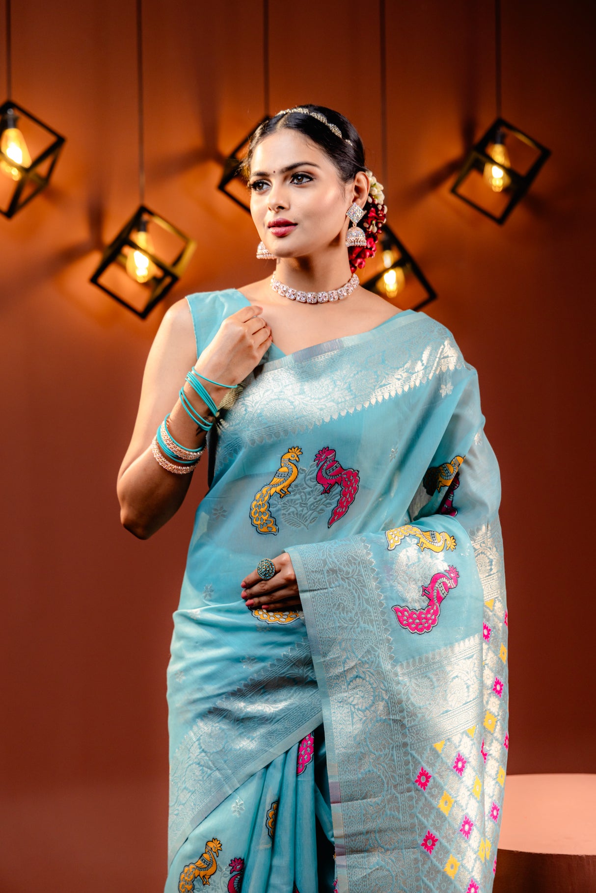 Mimosa Women's Woven Design Banarasi Style Art Silk Saree With Blouse Piece : SA00001743SFFREE