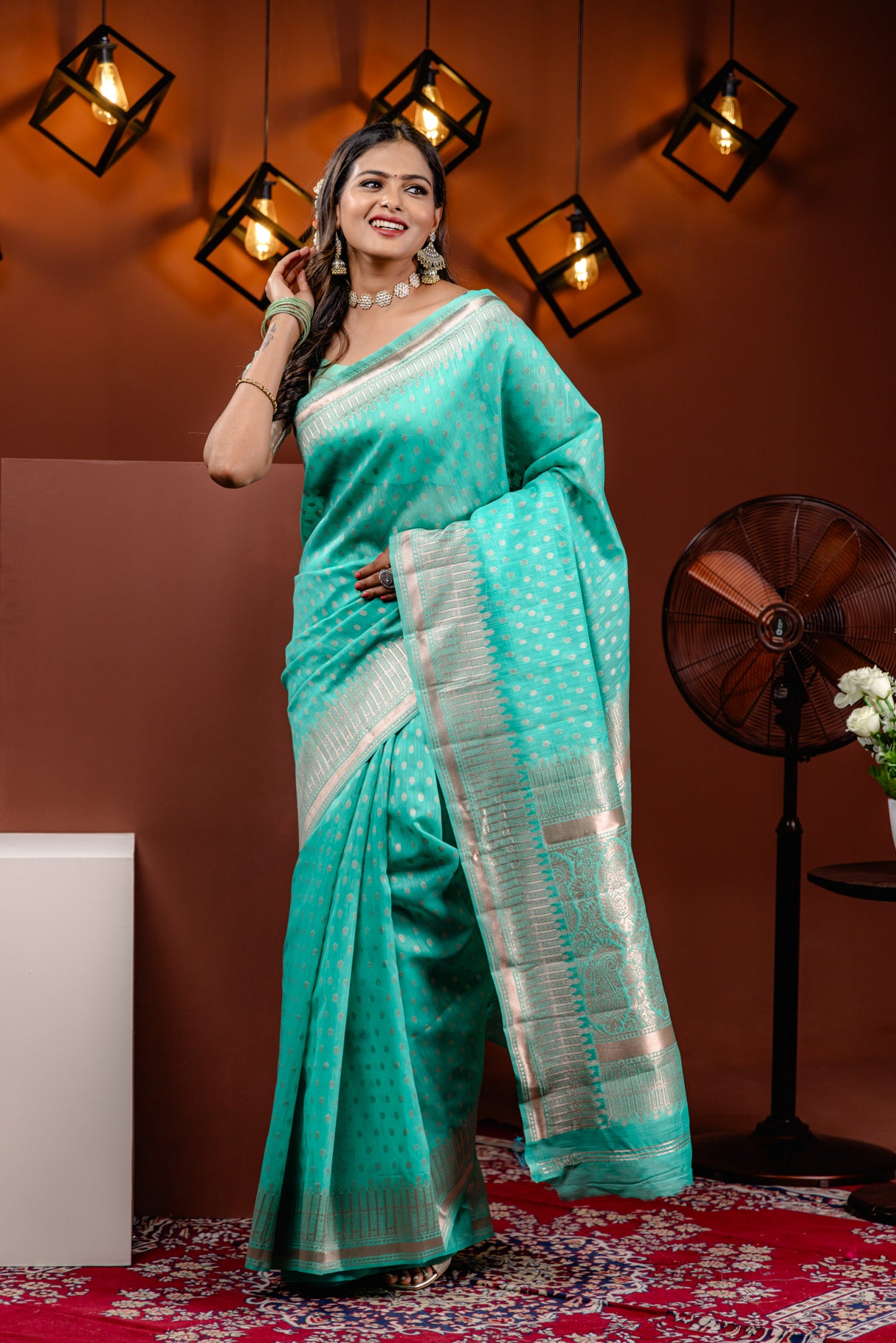 Mimosa Women's Woven Design Banarasi Style Art Silk Saree With Blouse Piece : SA00001755RMFREE