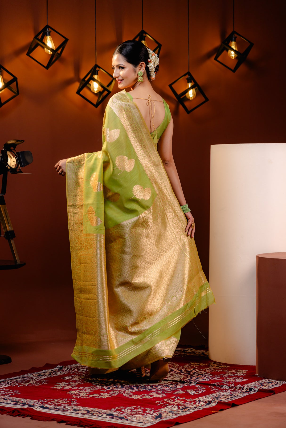 Mimosa Women's Woven Design Banarasi Style Art Silk Saree With Blouse Piece : SA00001756OLFREE