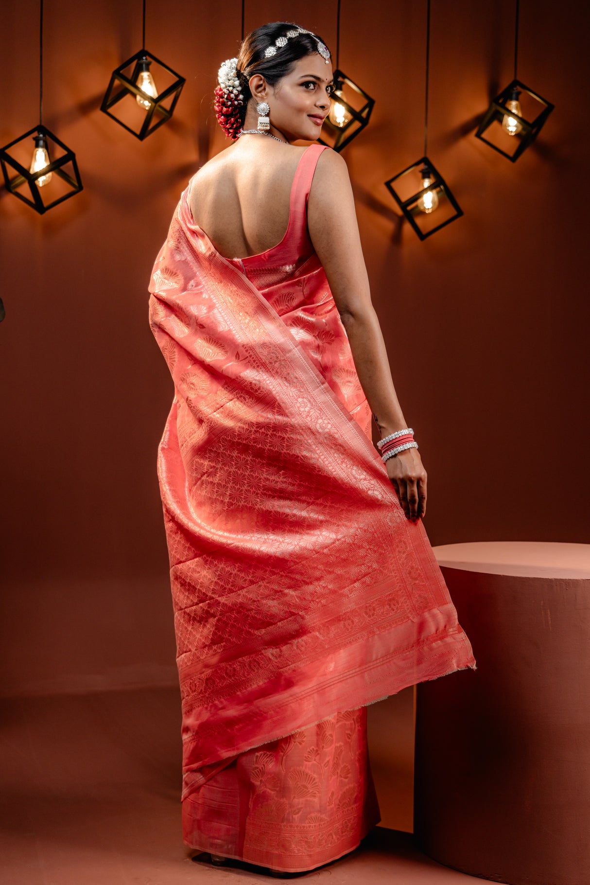 Mimosa Women's Woven Design Banarasi Style Art Silk Saree With Blouse Piece : SA00001763GJFREE