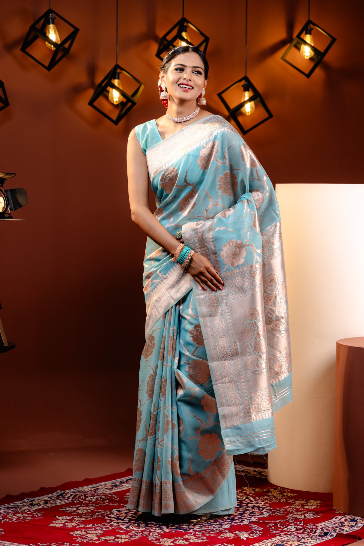 Mimosa Women's Woven Design Banarasi Style Art Silk Saree With Blouse Piece : SA00001764SFFREE