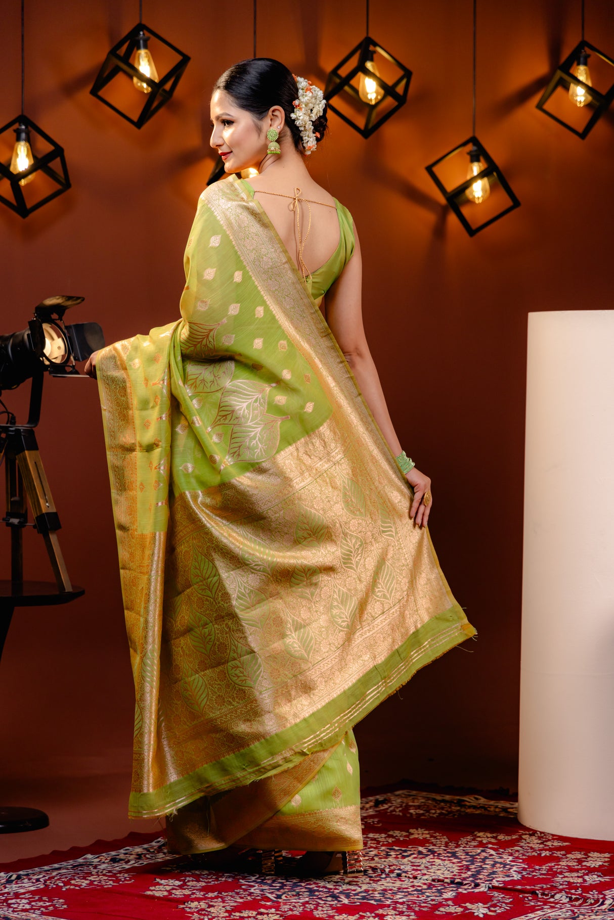 Mimosa Women's Woven Design Banarasi Style Art Silk Saree With Blouse Piece : SA00001766OLFREE