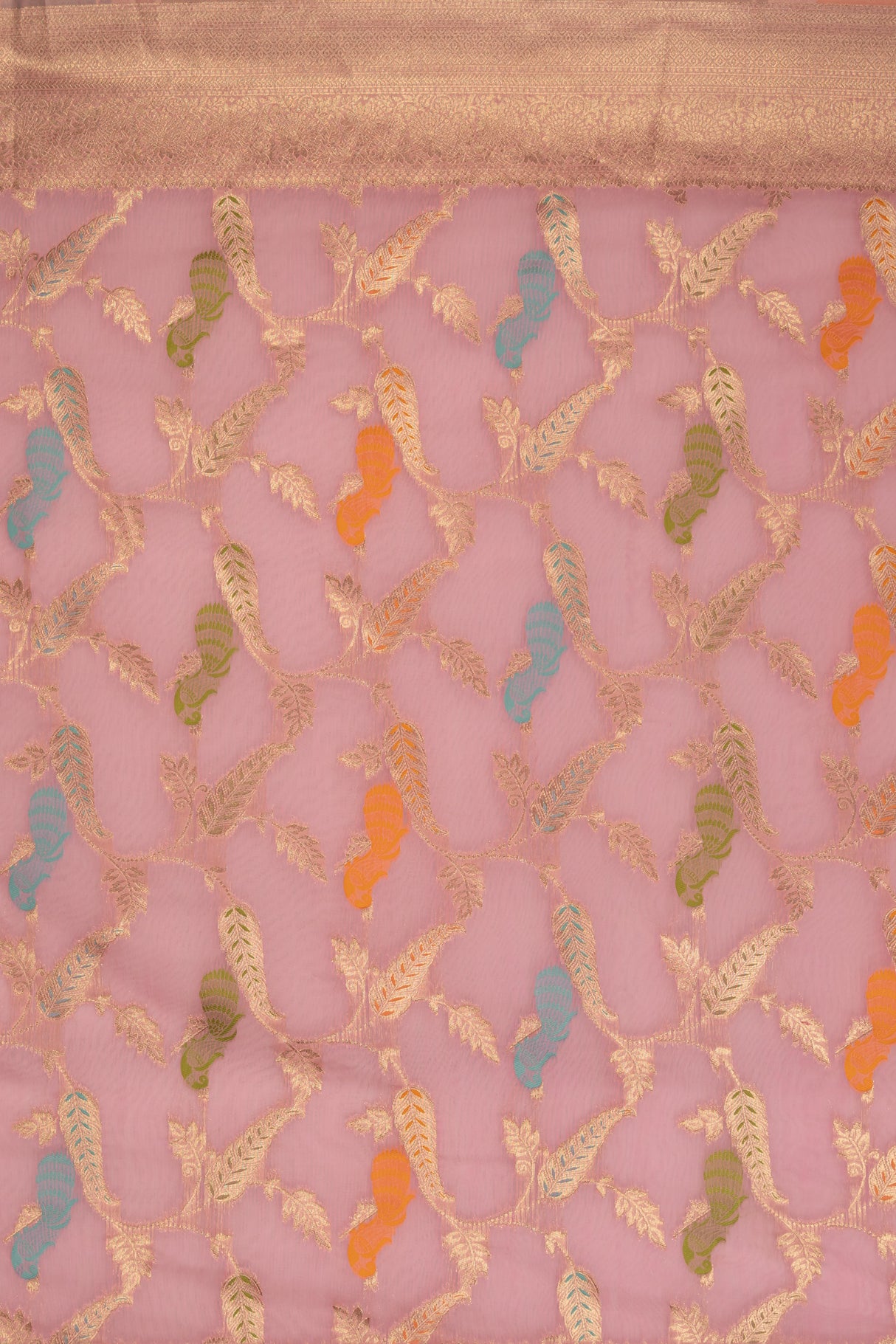 Mimosa Women's Woven Design Banarasi Style Art Silk Saree With Blouse Piece : SA00001769PNKFREE