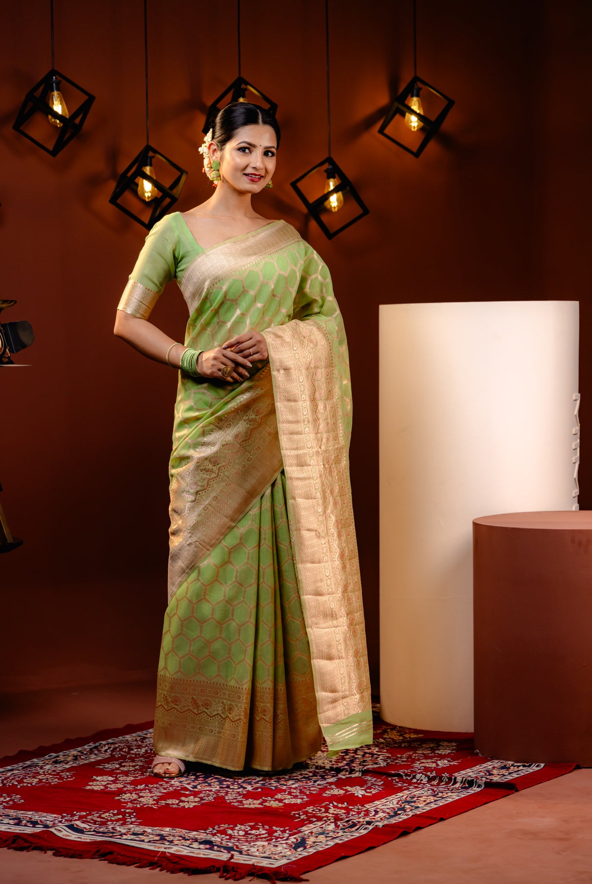 Mimosa Women's Woven Design Banarasi Style Art Silk Saree With Blouse Piece : SA00001781PSFREE