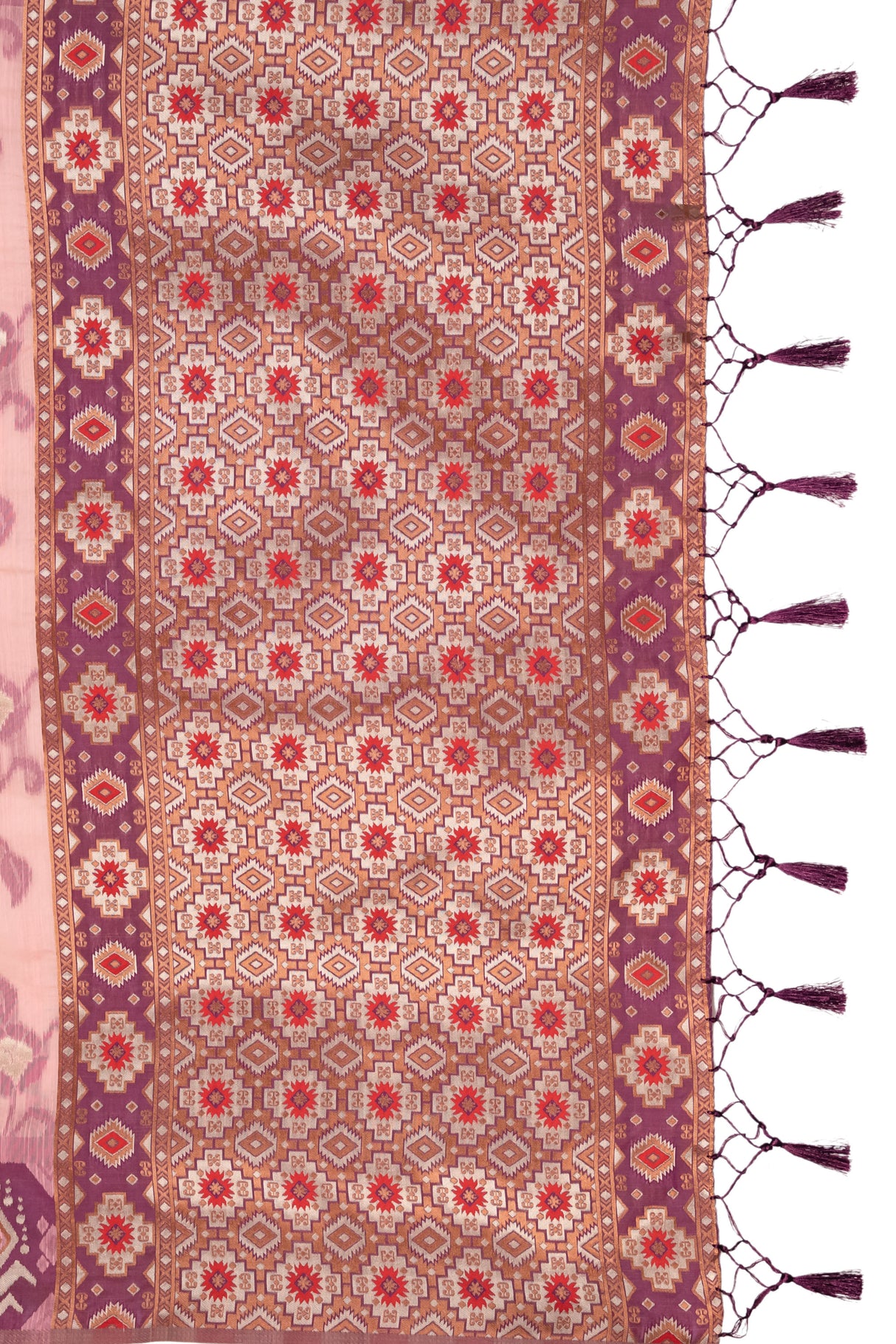 Mimosa Women's Woven Design ikat Style Art Silk Saree With Blouse Piece : SA00001793PNKFREE