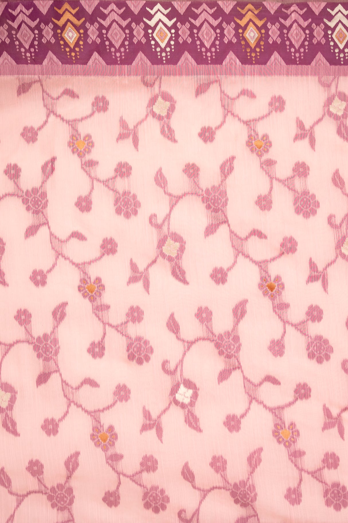 Mimosa Women's Woven Design ikat Style Art Silk Saree With Blouse Piece : SA00001793PNKFREE