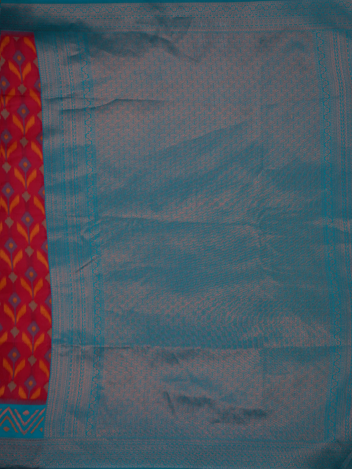 Mimosa Women's Woven Design Pochampally Style Art Silk Saree With Blouse Piece : SA00001948STFREE