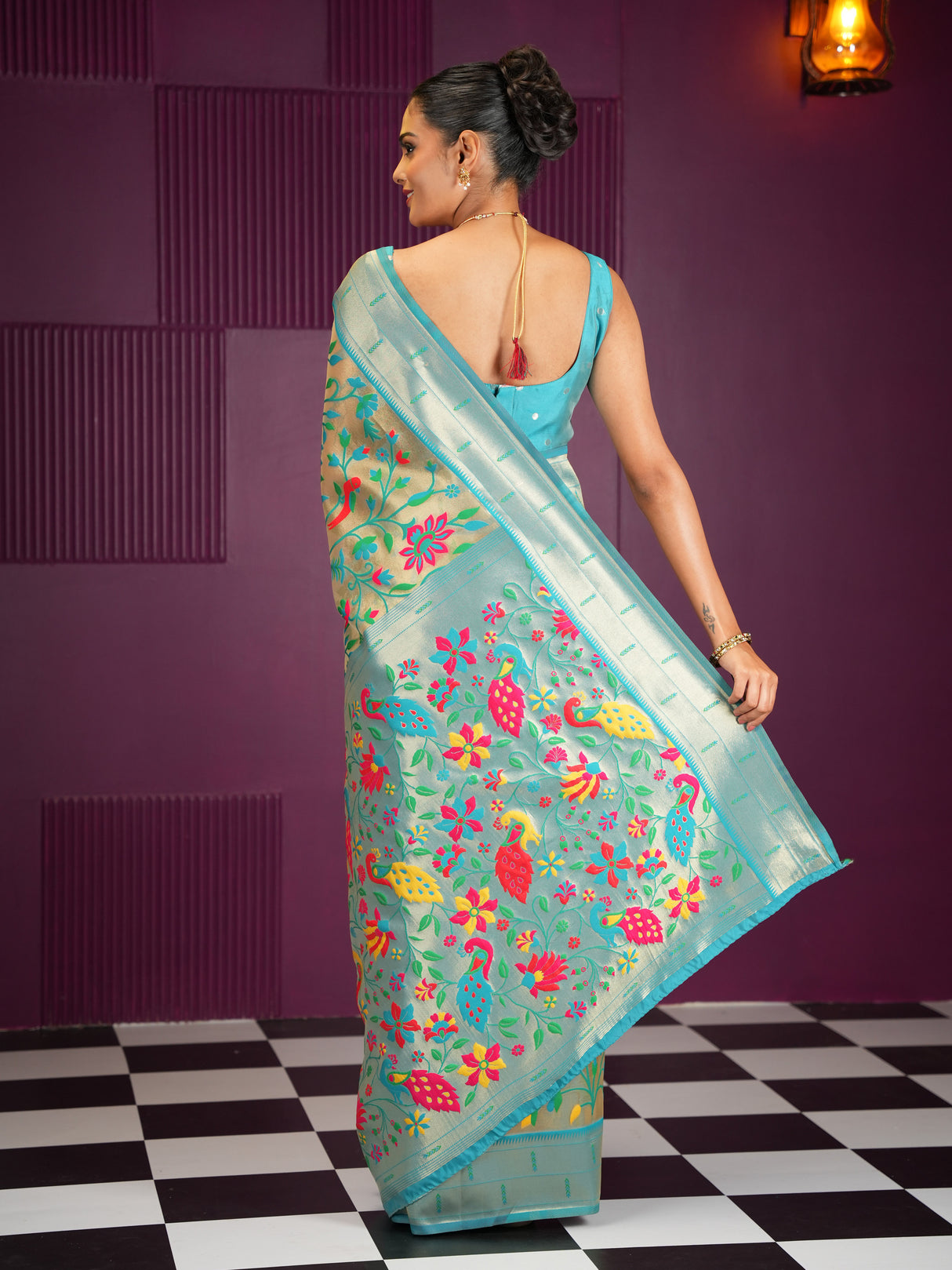 Mimosa Women's Woven Design Banarasi Style Art Silk Saree With Blouse Piece : SA00001950RMFREE