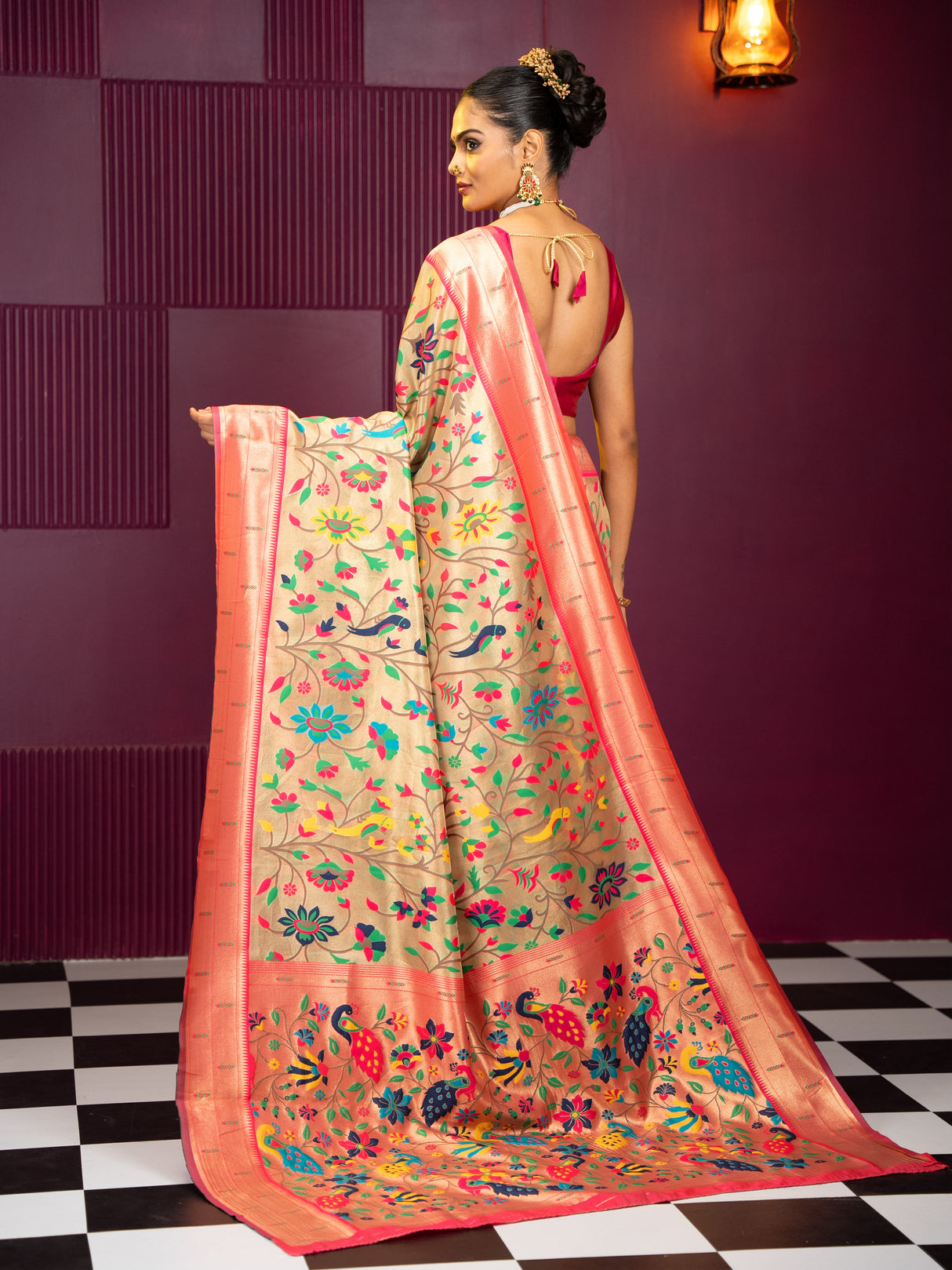 Mimosa Women's Woven Design Banarasi Style Art Silk Saree With Blouse Piece : SA00001950RNFREE