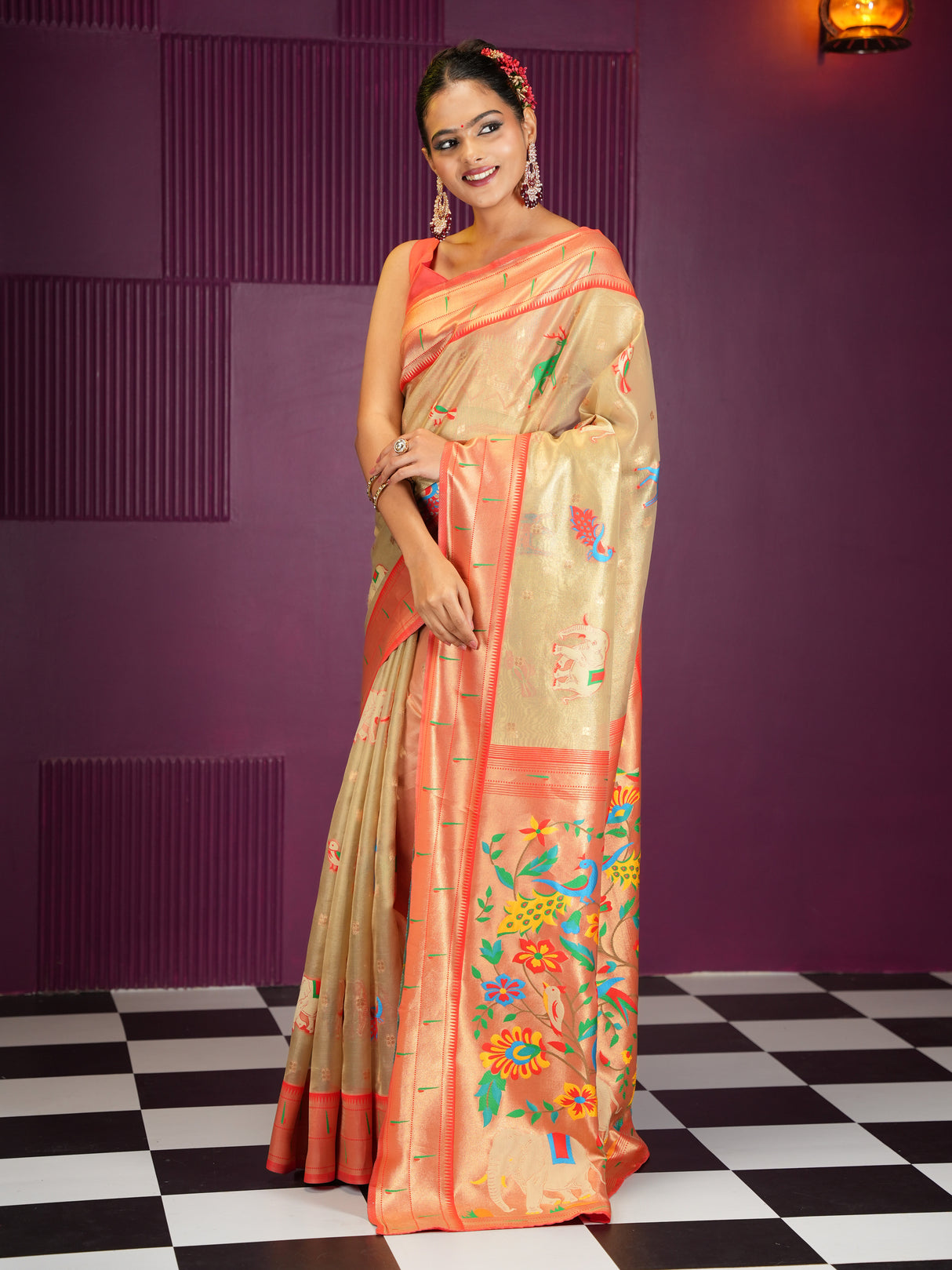 Mimosa Women's Woven Design Banarasi Style Art Silk Saree With Blouse Piece : SA00001954REDFREE