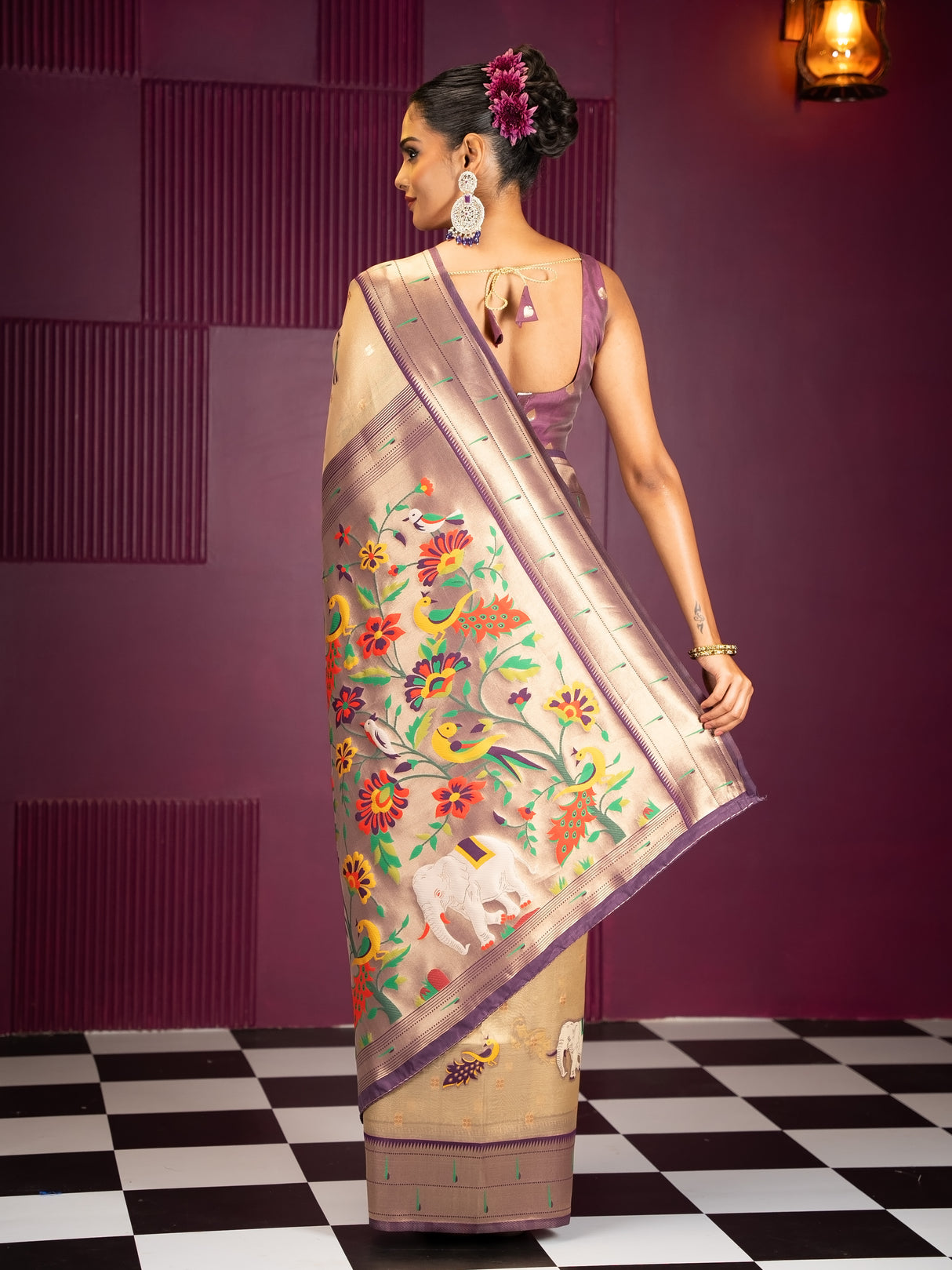 Mimosa Women's Woven Design Banarasi Style Art Silk Saree With Blouse Piece : SA00001954WNFREE