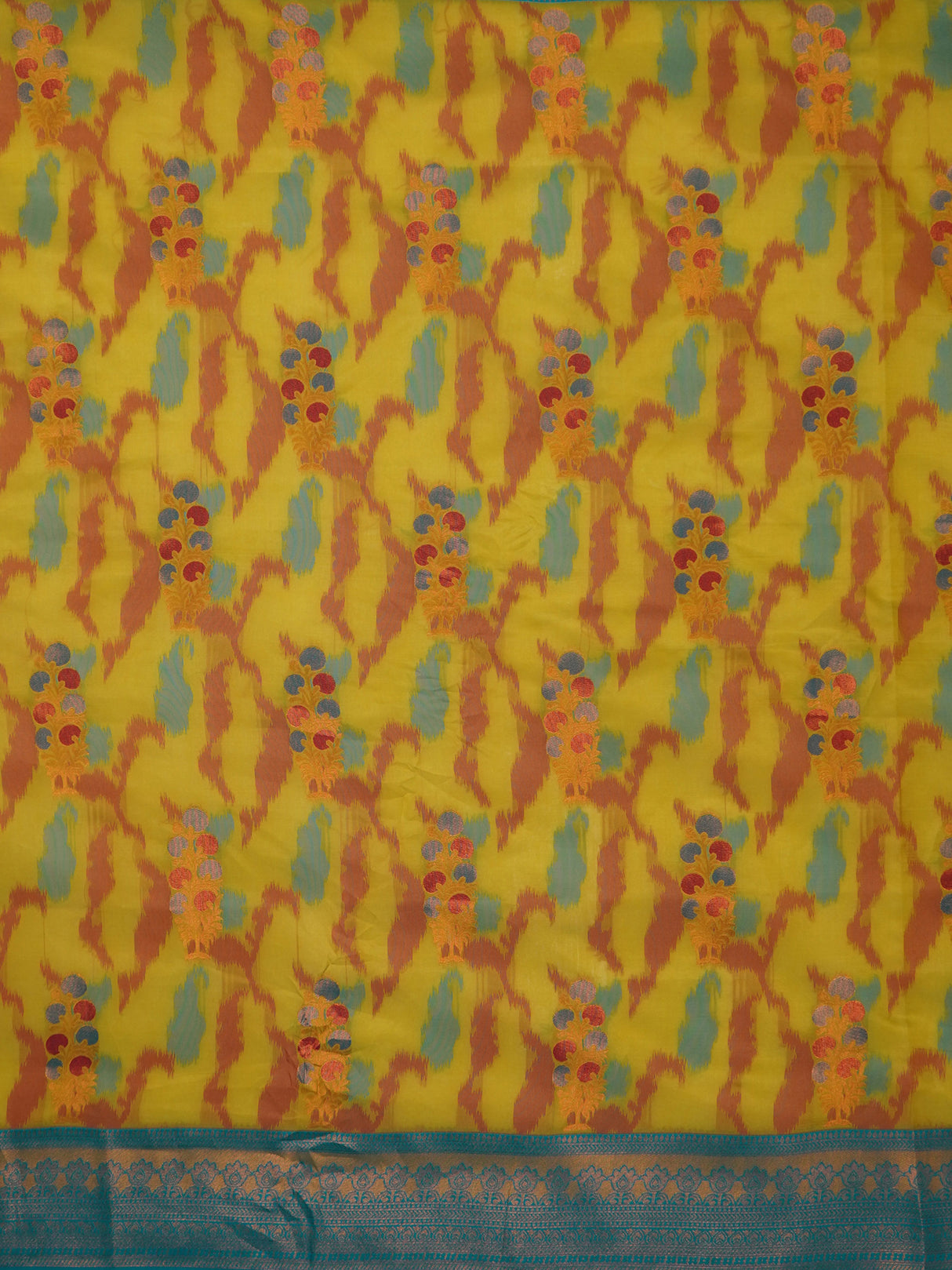 Mimosa Women's Woven Design Pochampally Style Art Silk Saree With Blouse Piece : SA00001983OLFREE