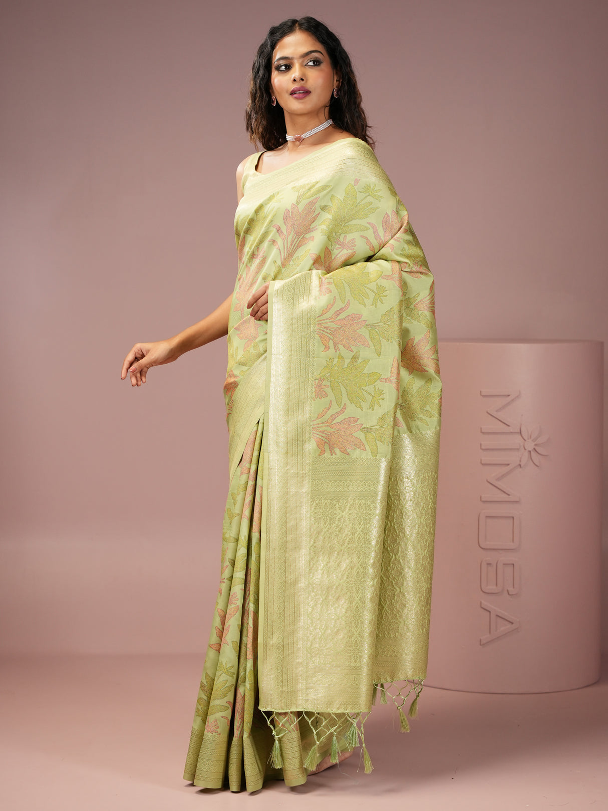 Mimosa Women's Woven Design Banarasi Style Art Silk Saree With Blouse Piece : SA00001987PSFREE