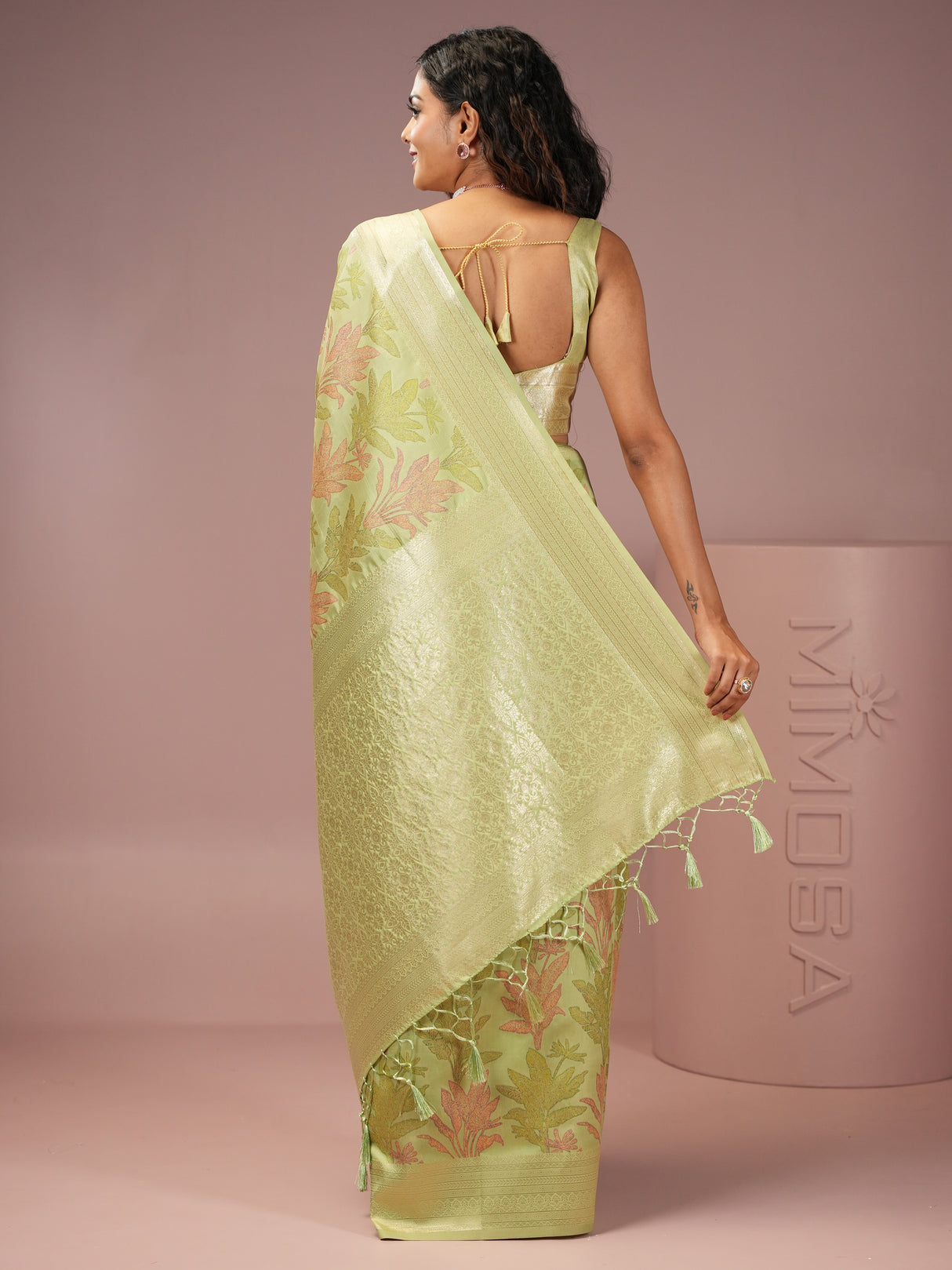 Mimosa Women's Woven Design Banarasi Style Art Silk Saree With Blouse Piece : SA00001987PSFREE