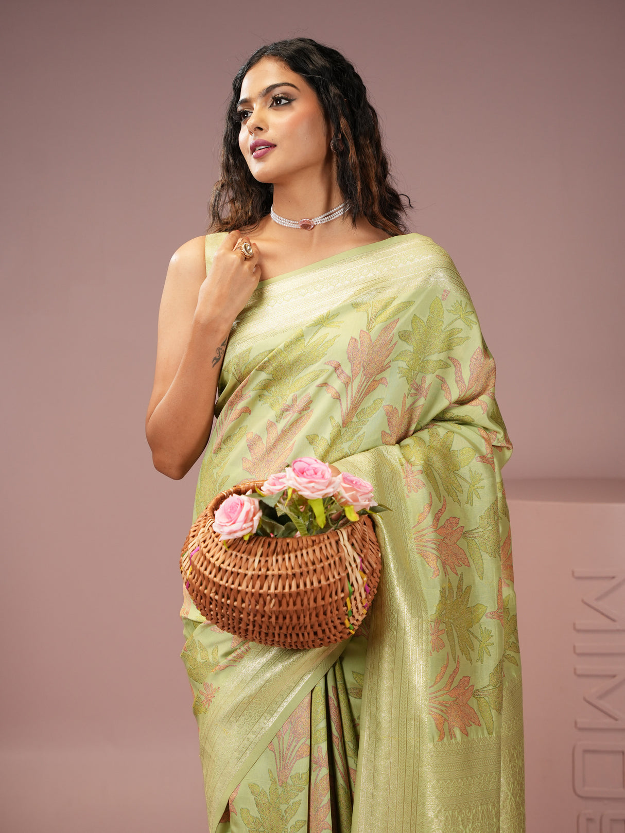 Mimosa Women's Woven Design Banarasi Style Art Silk Saree With Blouse Piece : SA00001987PSFREE