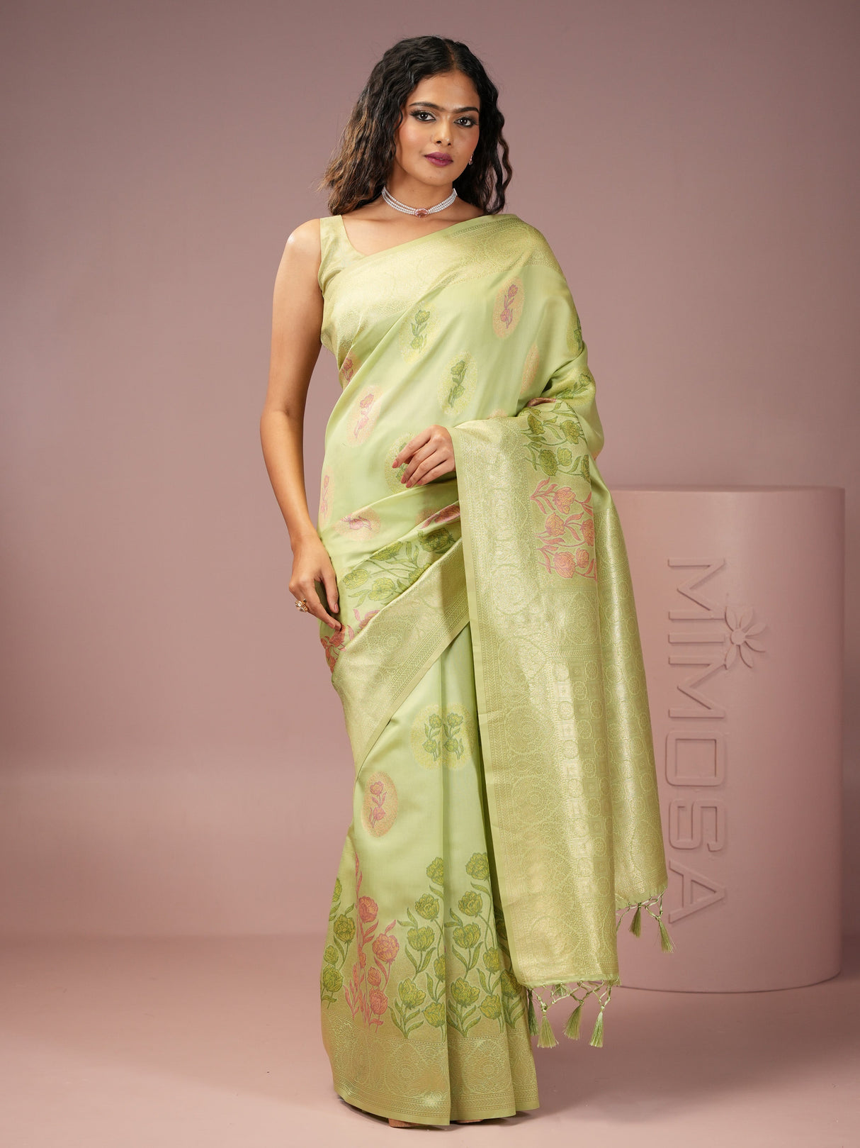 Mimosa Women's Woven Design Banarasi Style Art Silk Saree With Blouse Piece : SA00001990PSFREE