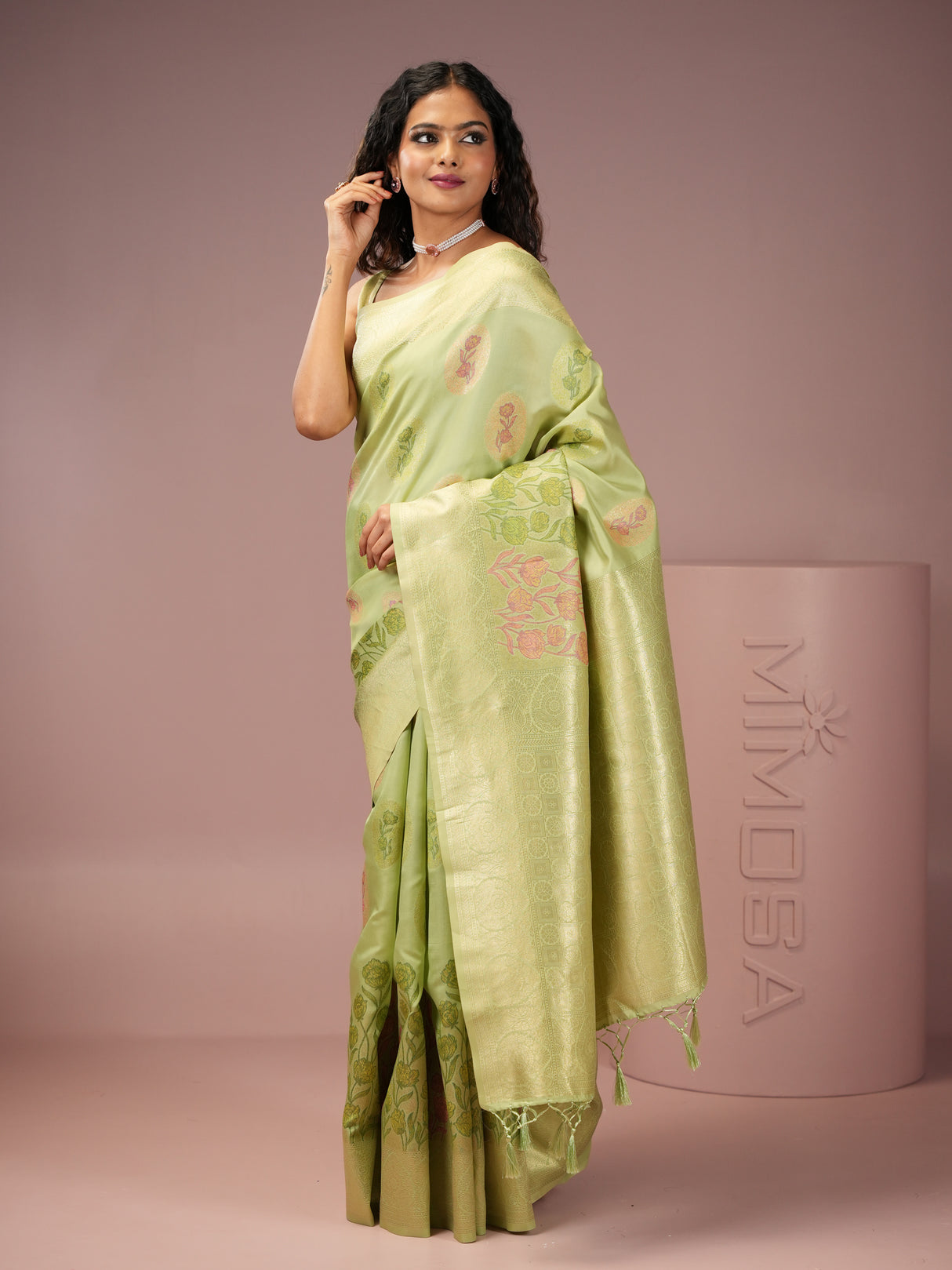 Mimosa Women's Woven Design Banarasi Style Art Silk Saree With Blouse Piece : SA00001990PSFREE