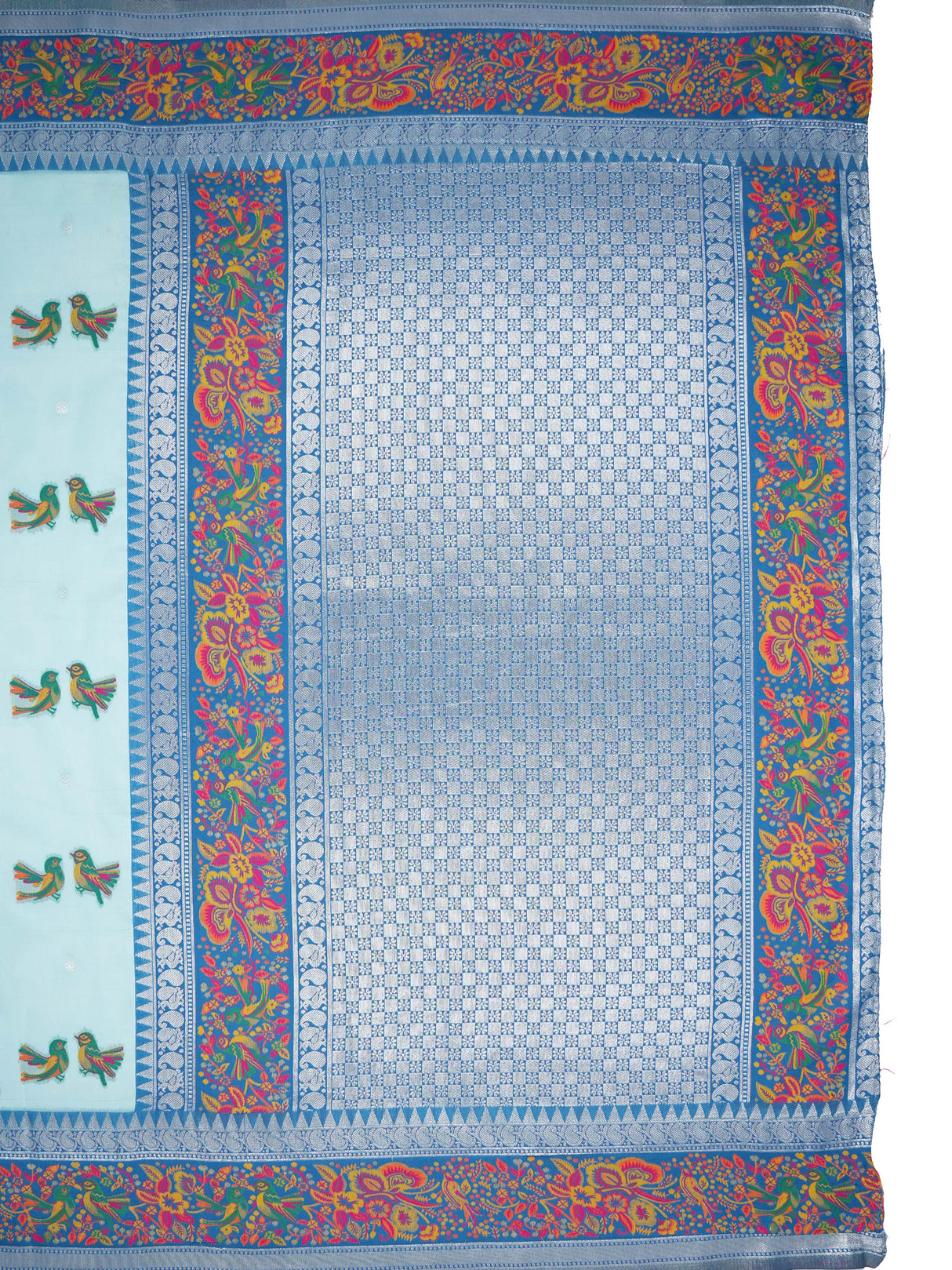 Mimosa Women's Woven Design Banarasi Style Art Silk Saree With Blouse Piece : SA00001992BLUFREE