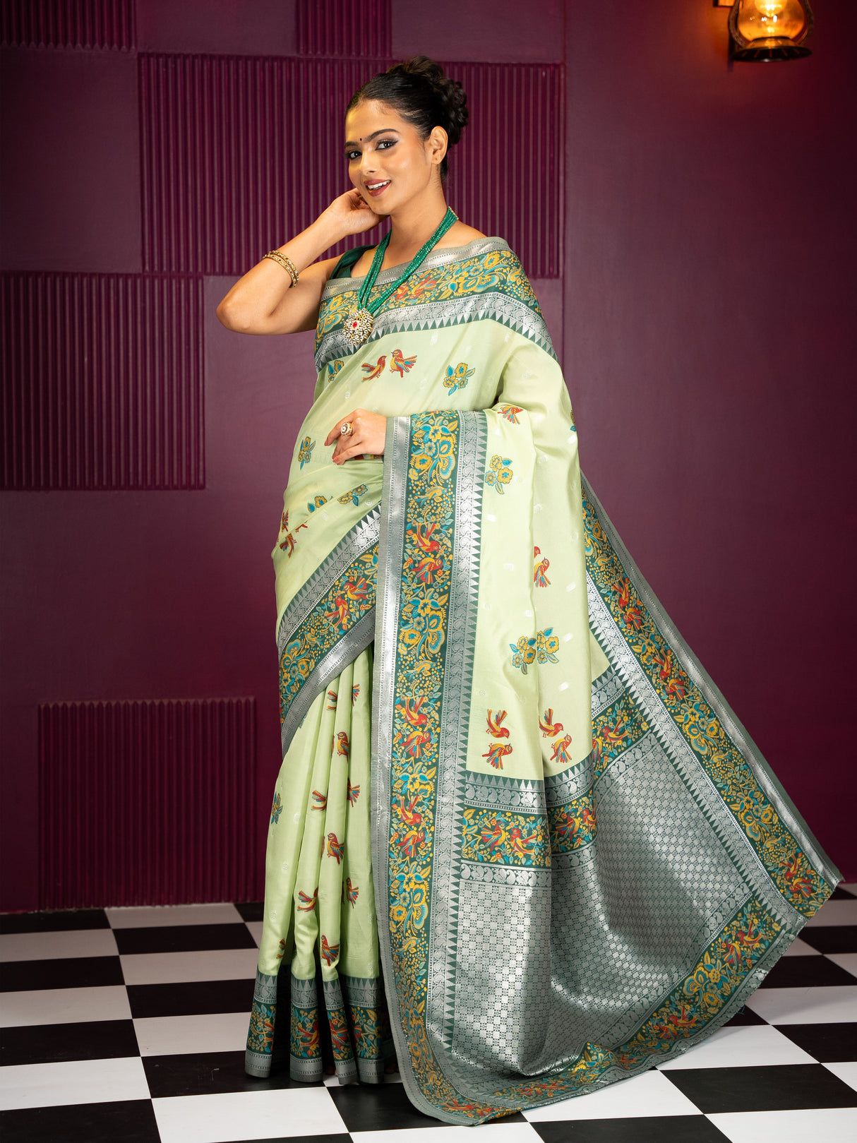 Mimosa Women's Woven Design Banarasi Style Art Silk Saree With Blouse Piece : SA00001992PSFREE