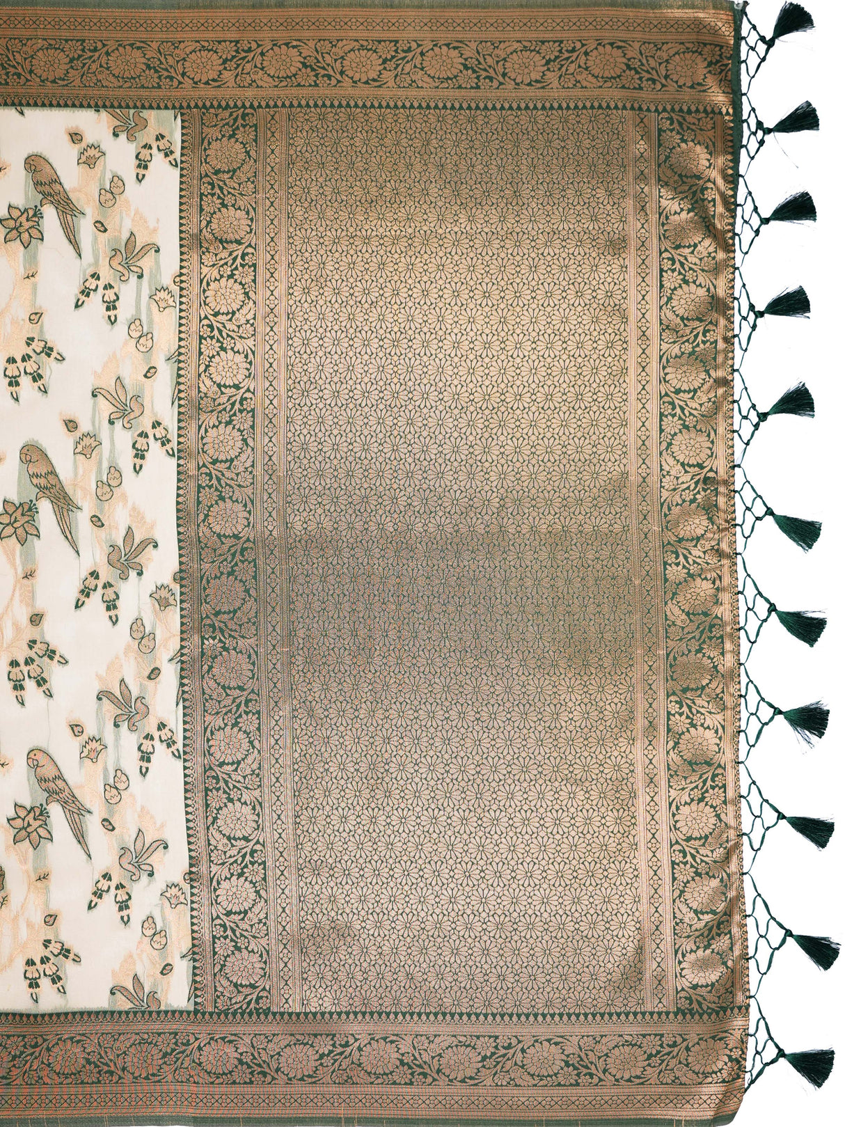 Mimosa Women's Woven Design Banarasi Style Art Silk Saree With Blouse Piece : SA00001999GRNFREE