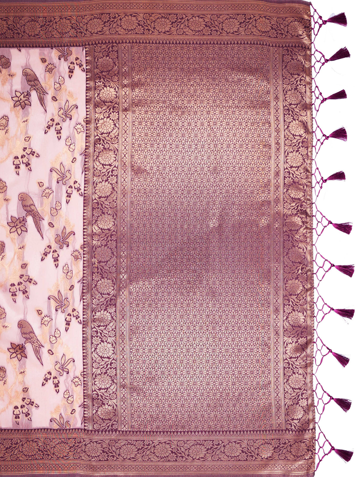 Mimosa Women's Woven Design Banarasi Style Art Silk Saree With Blouse Piece : SA00001999PNKFREE