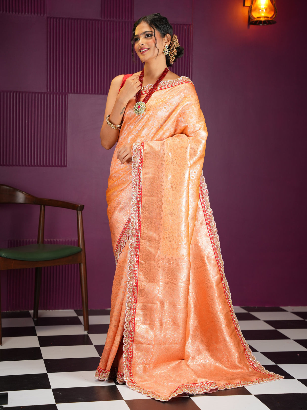 Mimosa Women's Woven Design Banarasi Style Art Silk Saree With Blouse Piece : SA00002002ORFREE