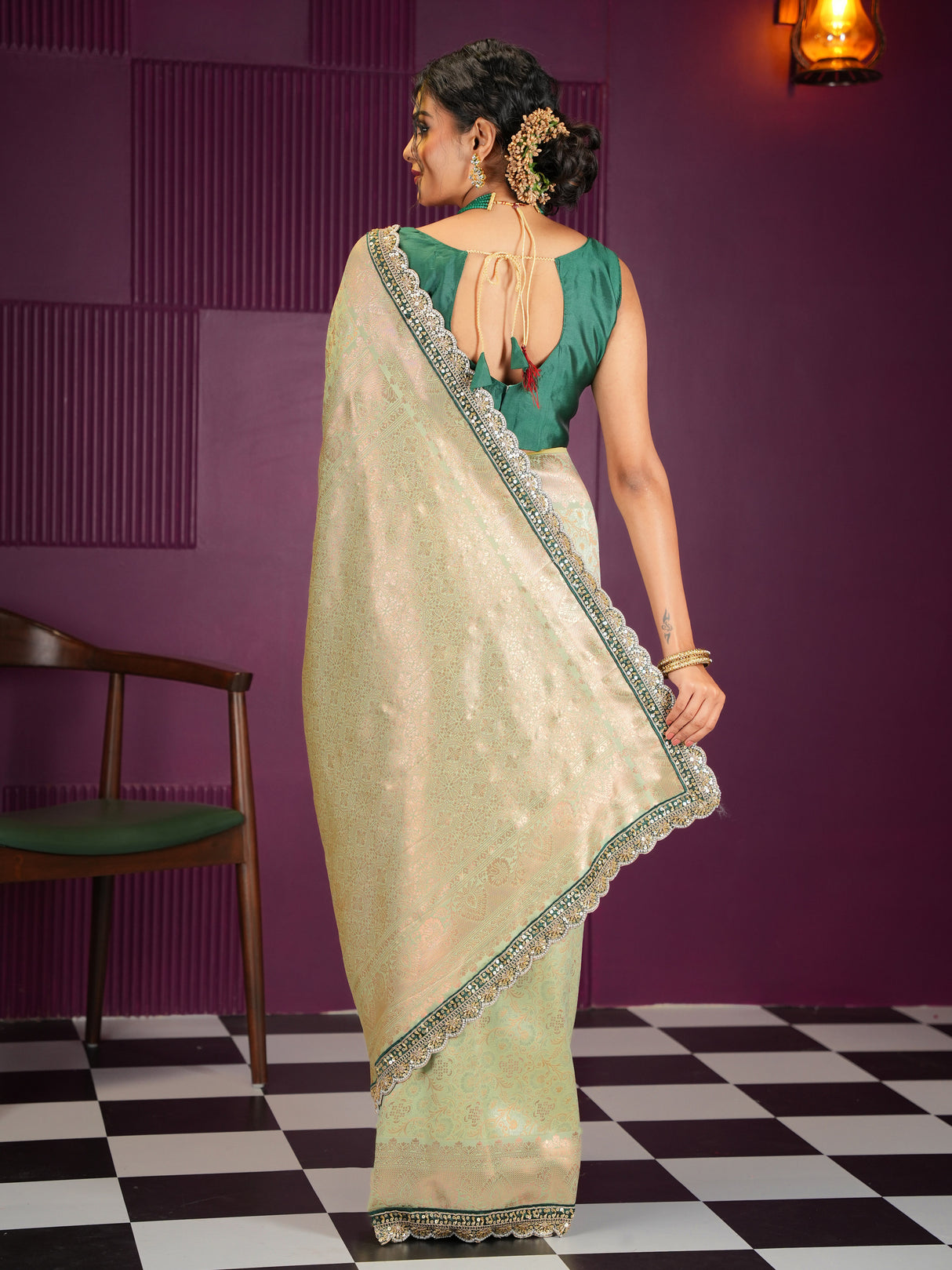 Mimosa Women's Woven Design Banarasi Style Art Silk Saree With Blouse Piece : SA00002002PSFREE